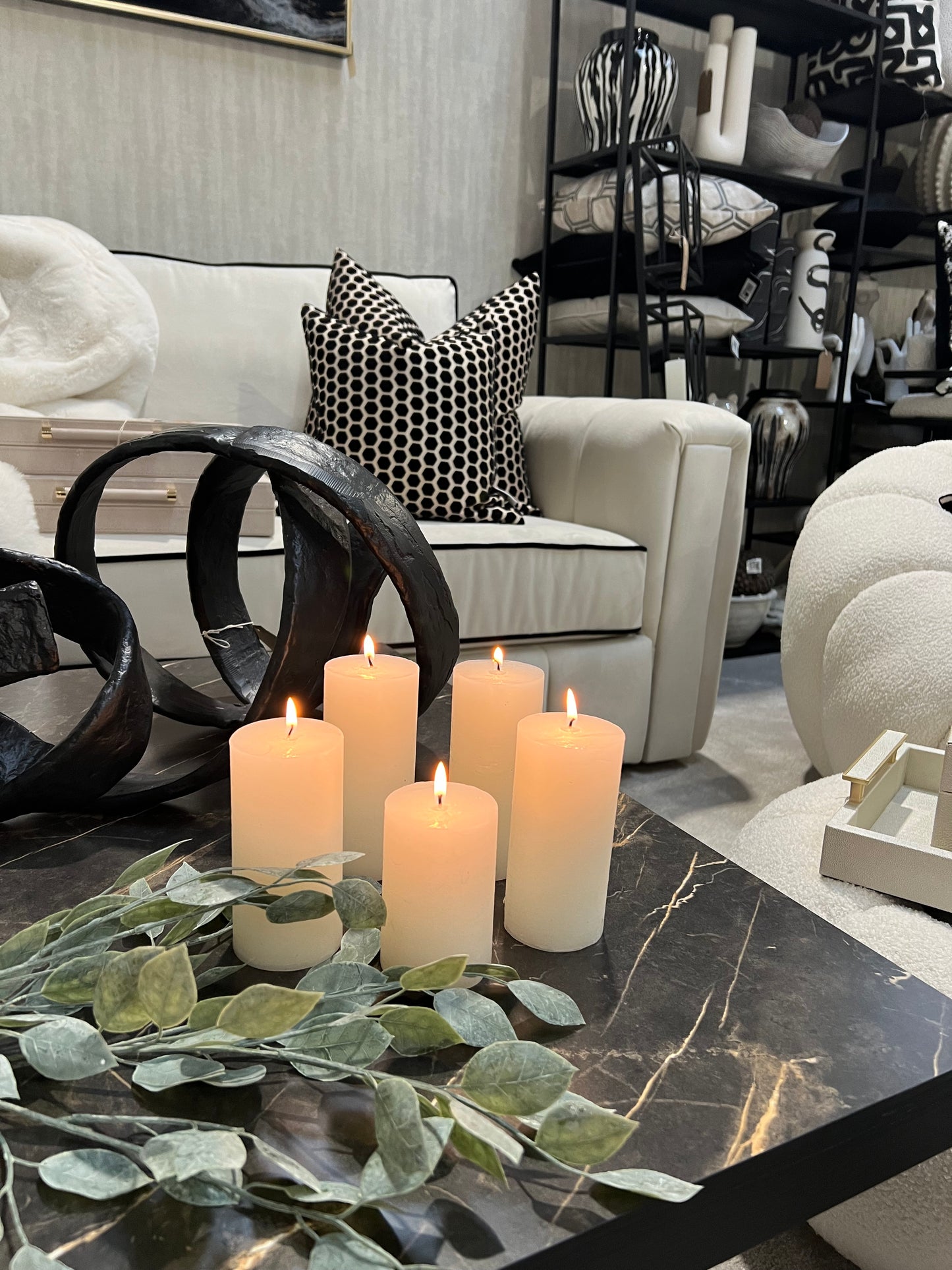 Set of 5 White Candles