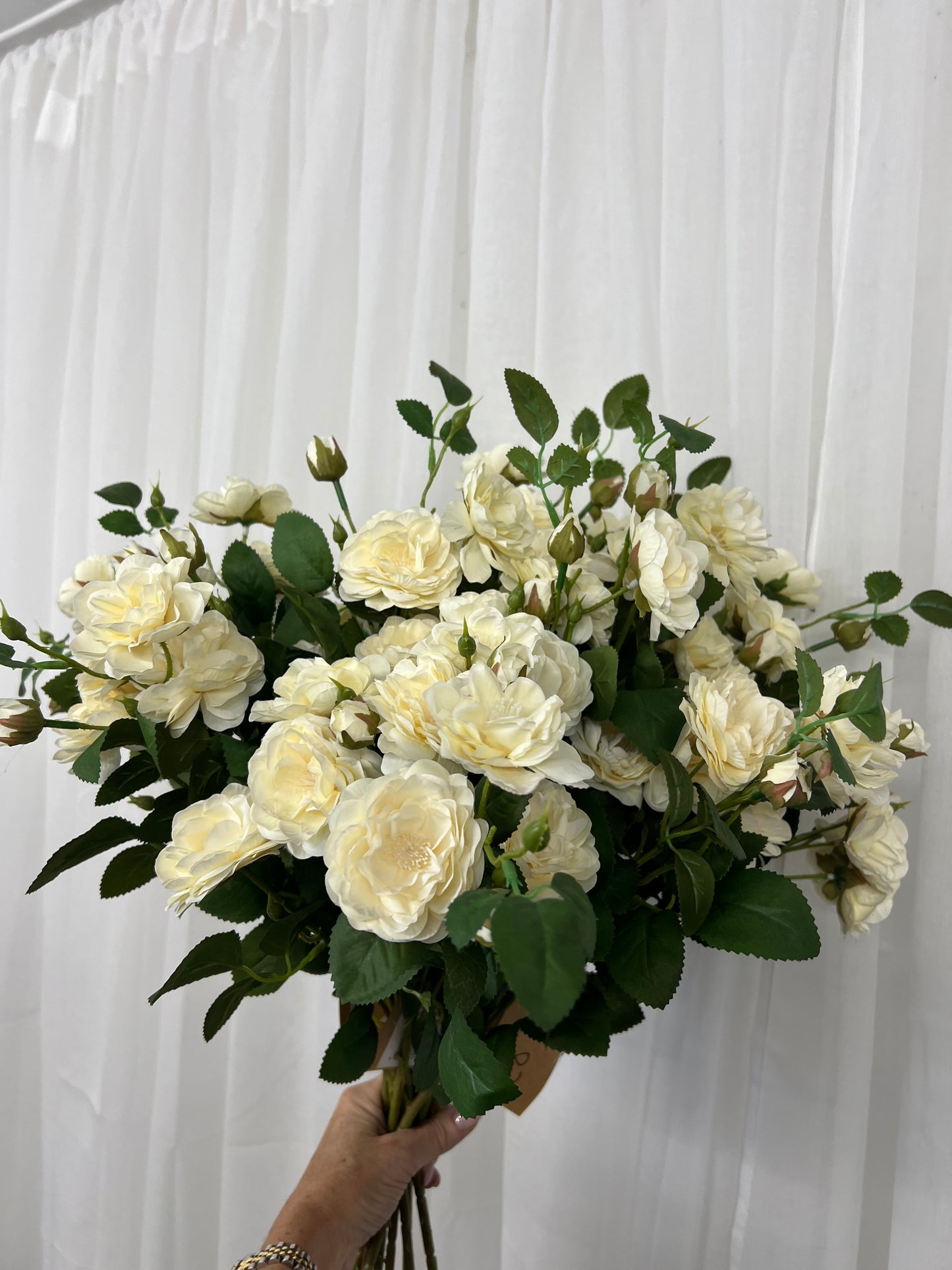 Soft White Cottage Rose Stem