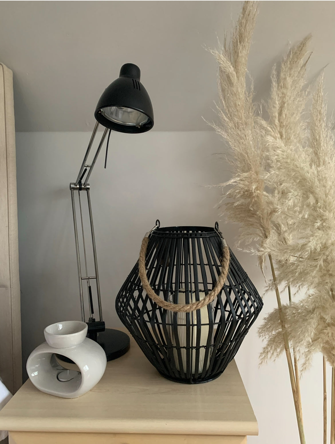 Black Rattan Lantern