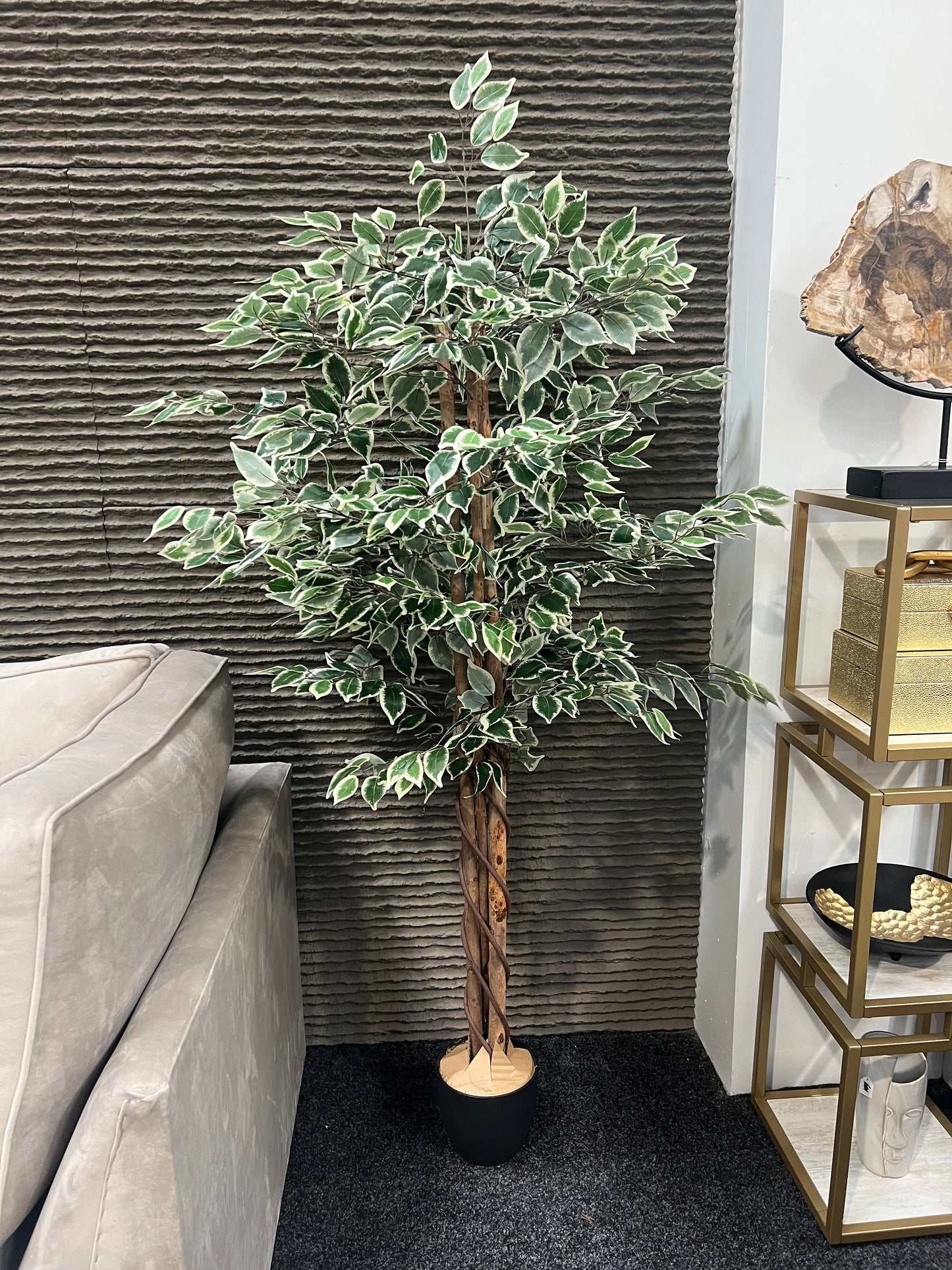 Variegated Green Artificial Fiscus Tree - 6ft
