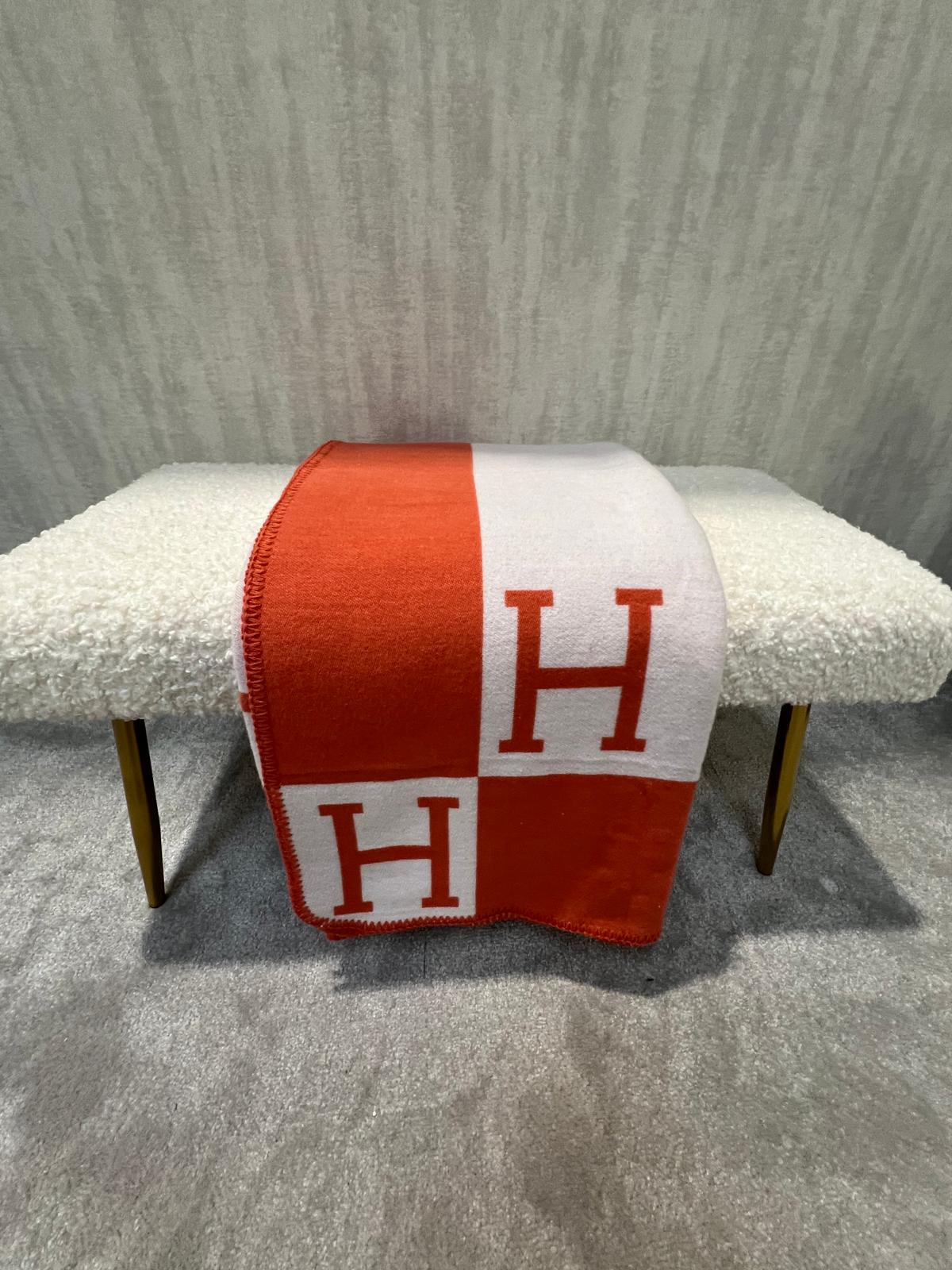 White Boucle Bench With Gold Legs