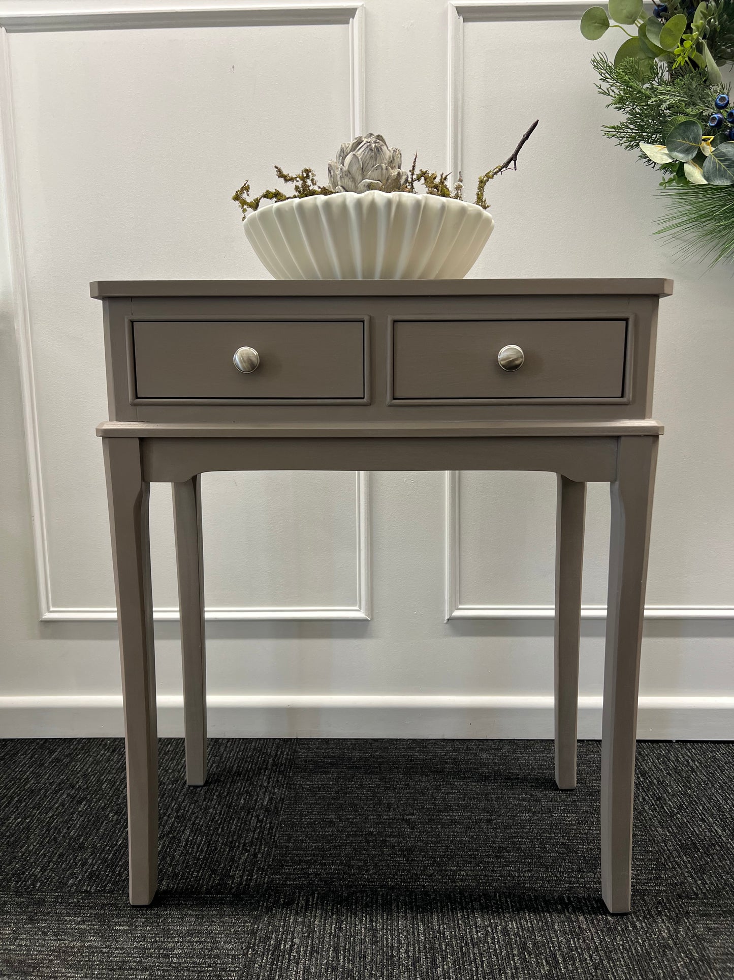 Taupe 2 Draw Console Table