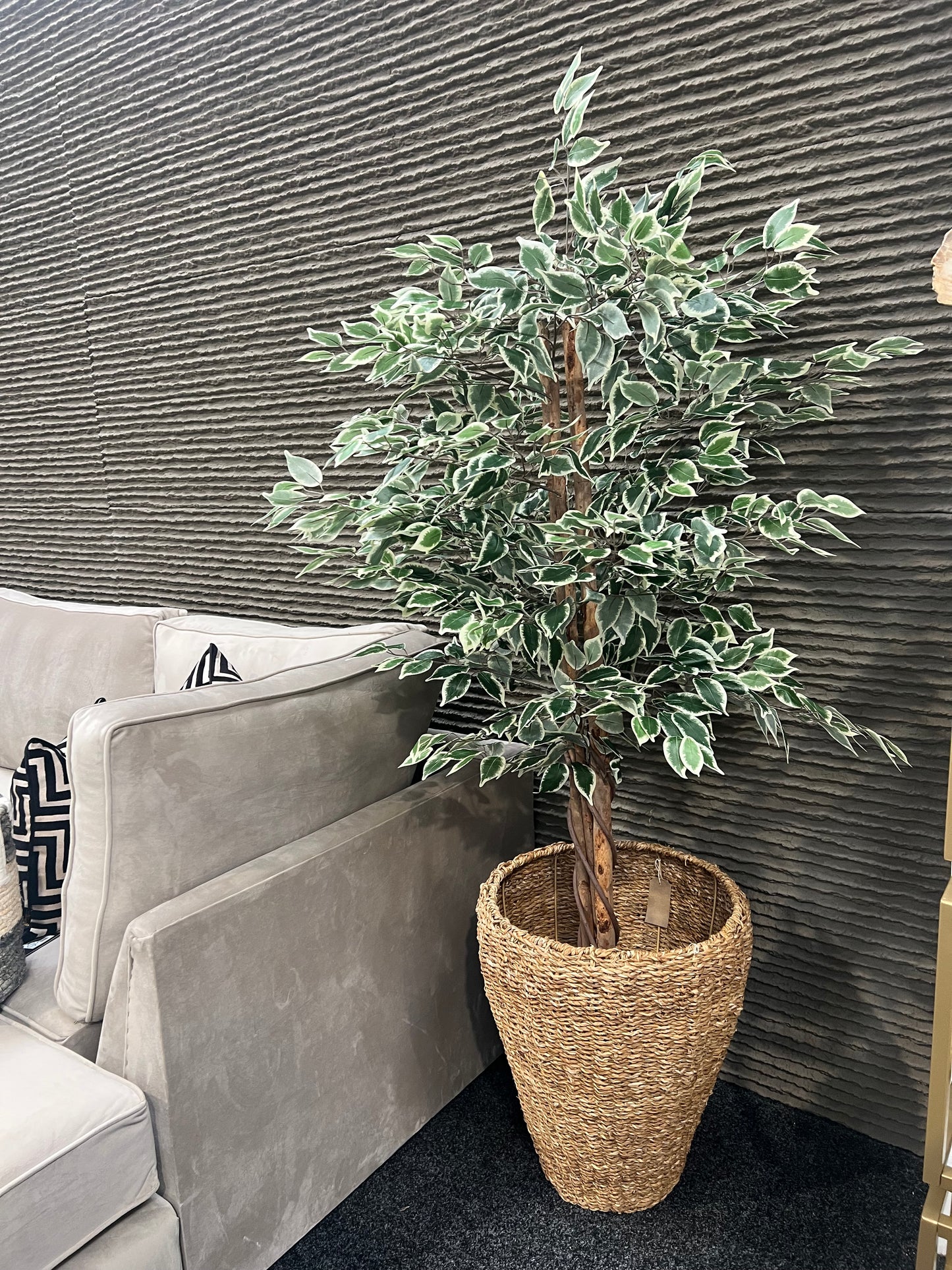 Variegated Green Artificial Fiscus Tree - 6ft