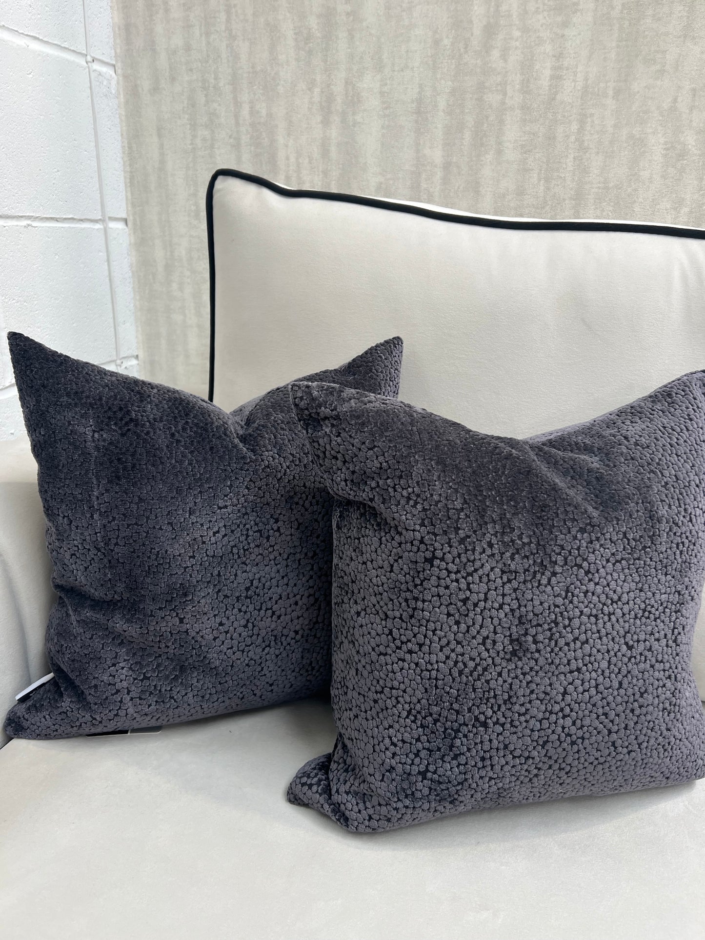 Black Bingham Velvet Cushion 16"