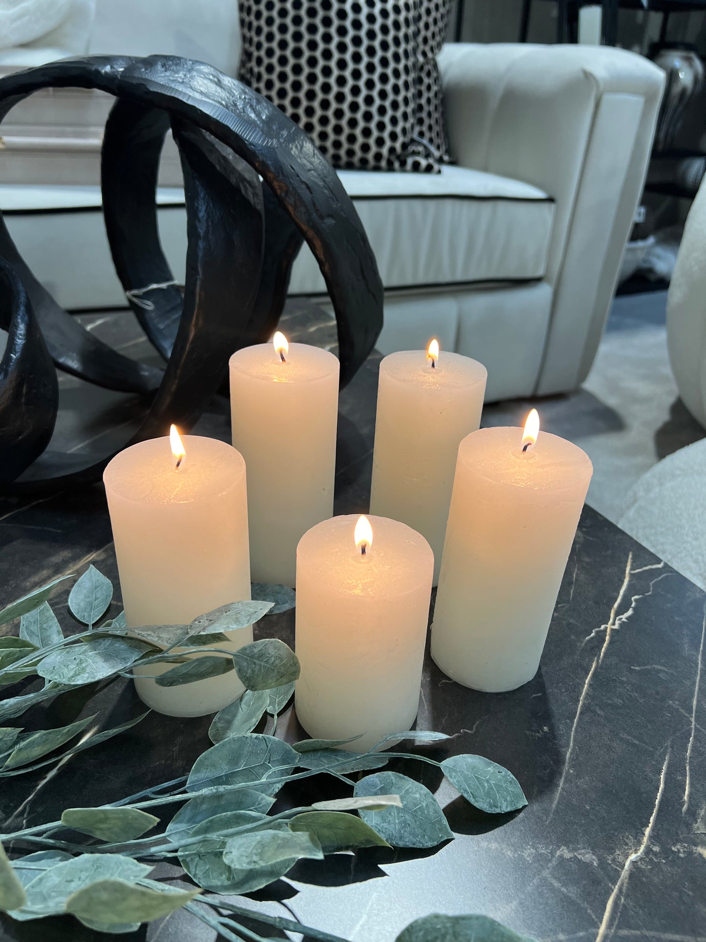 Set of 5 White Candles