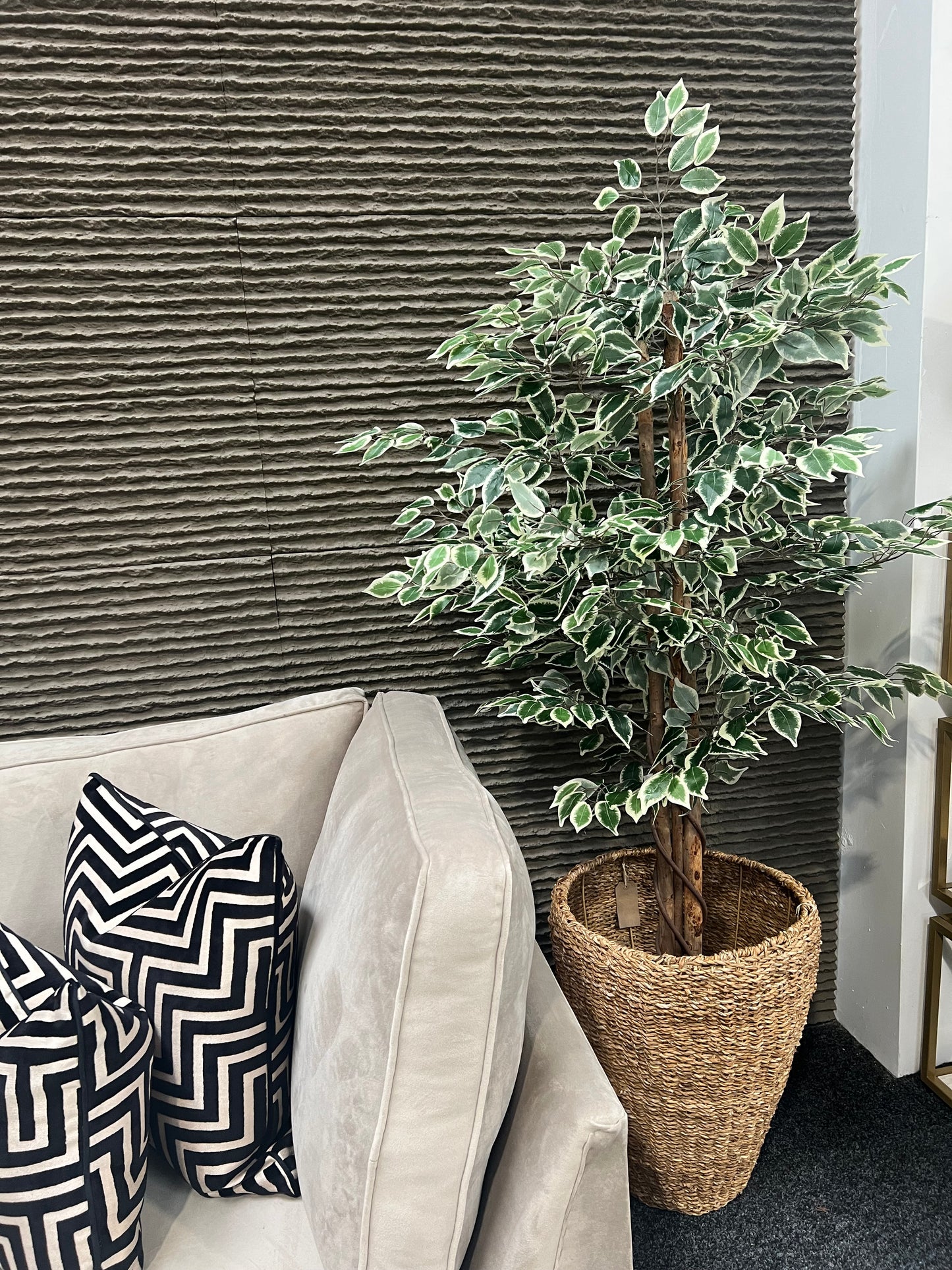 Variegated Green Artificial Fiscus Tree - 6ft