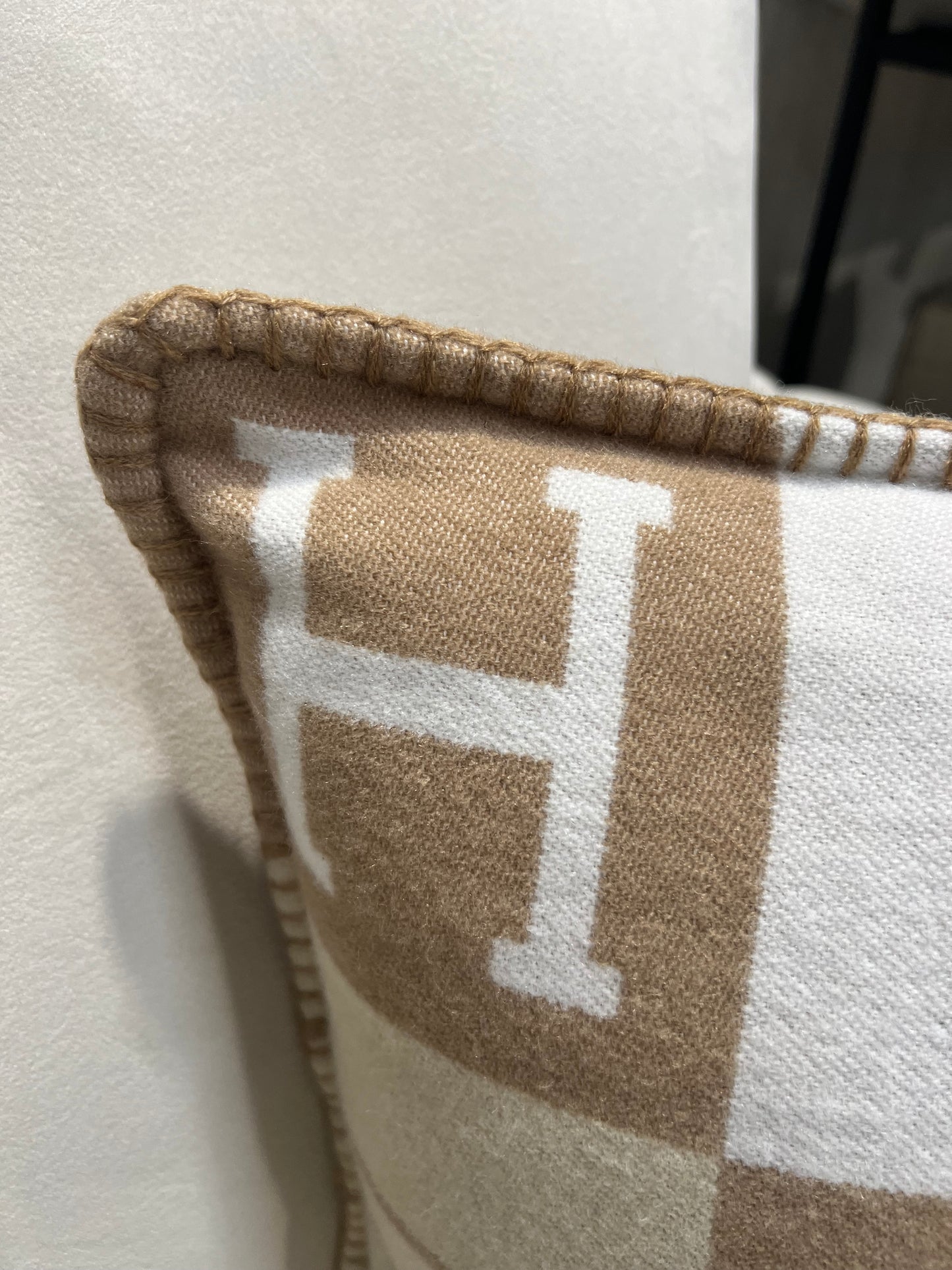 Luxury H Pillow - Beige Plaid