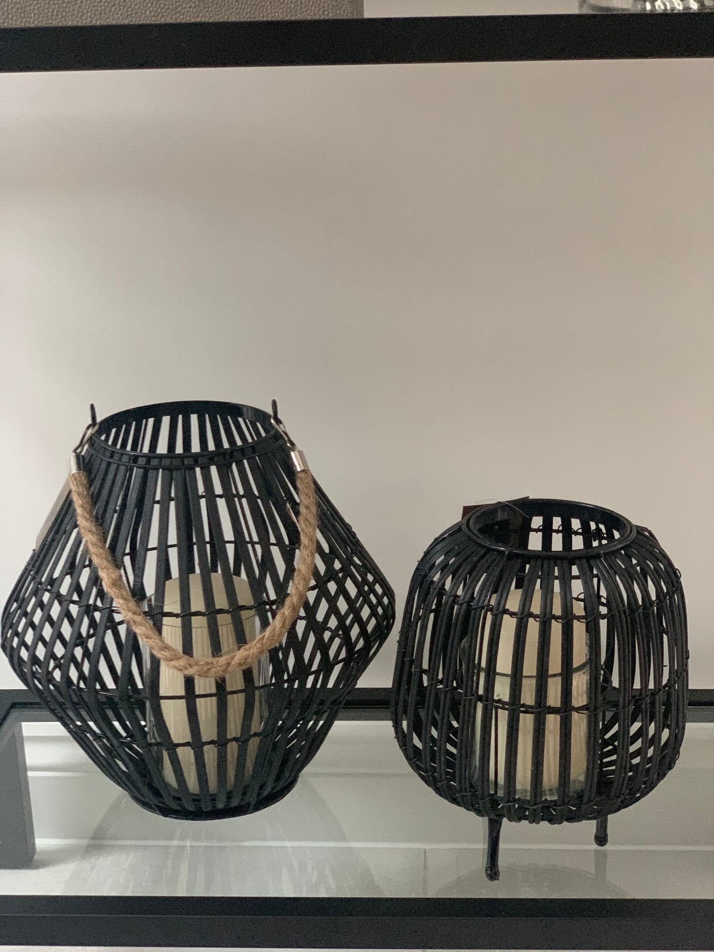 Black Rattan Lantern
