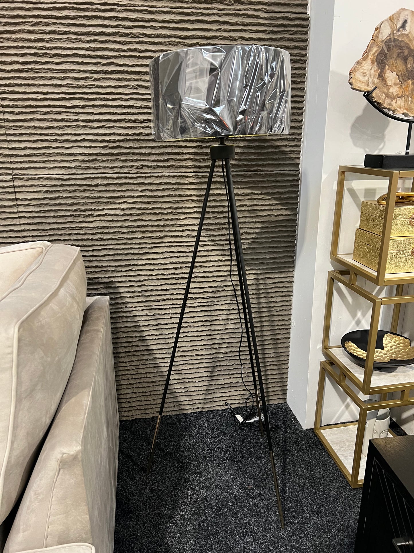 Black and Gold Tripod Lamp