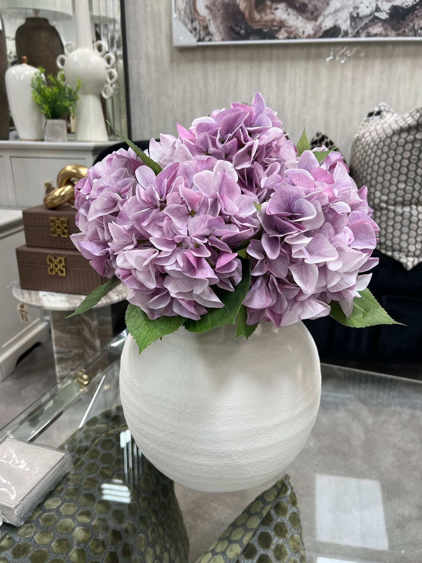 Purple Hydrangeas Single Stem