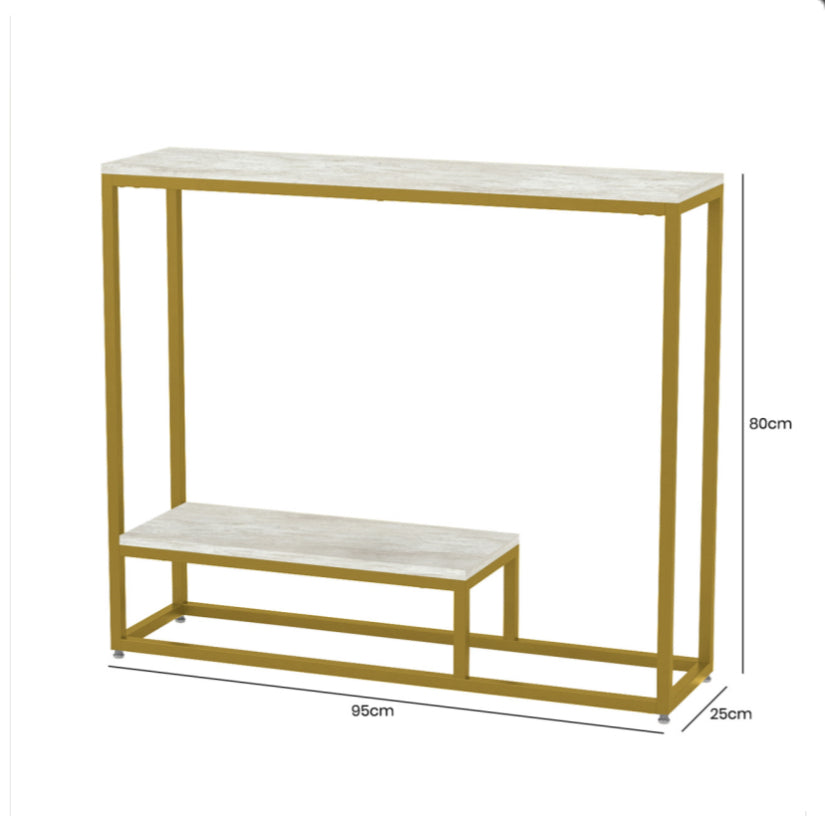 Cream and Gold Console Table Small