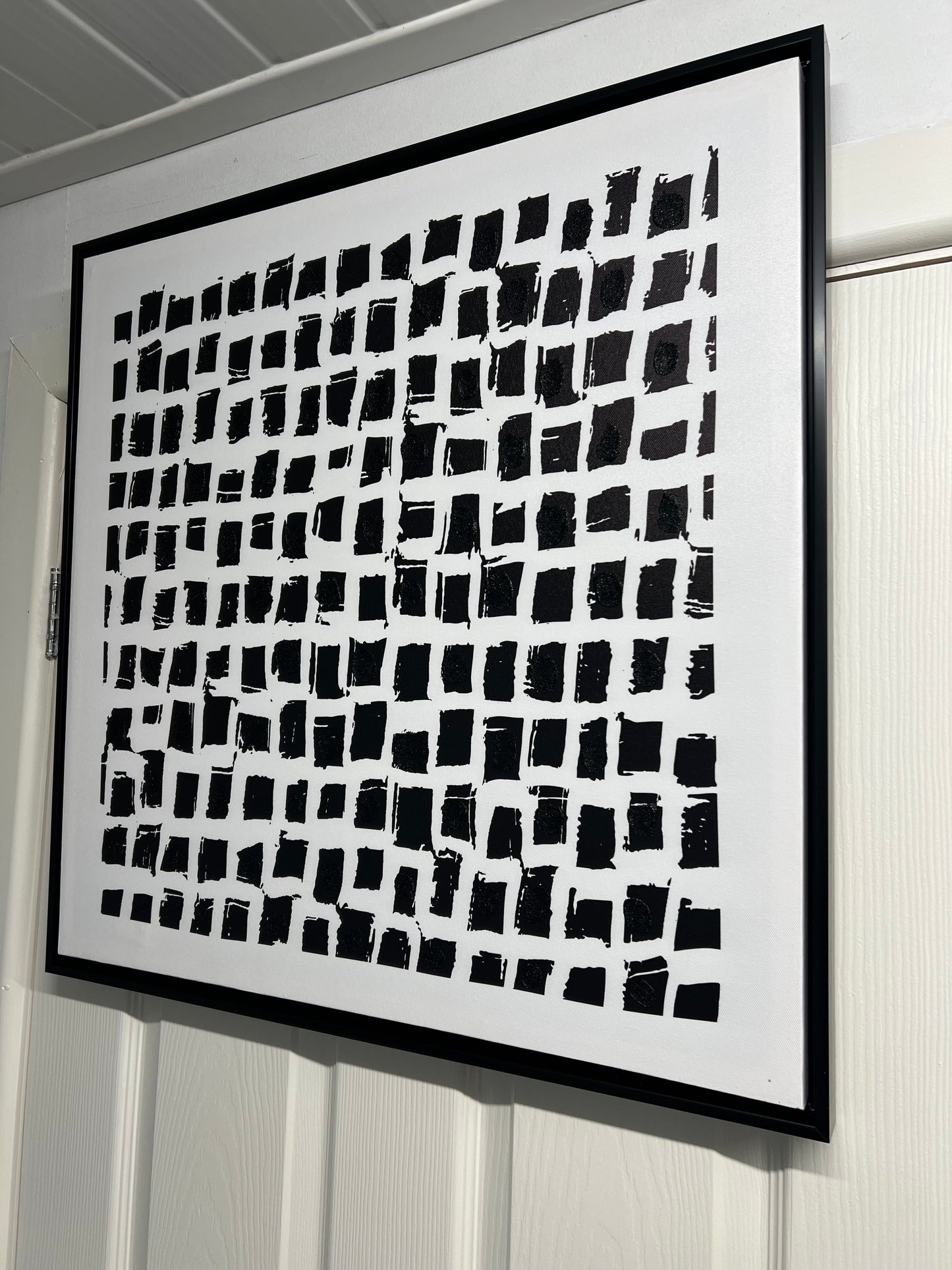 Black and White Abstract Square Canvas