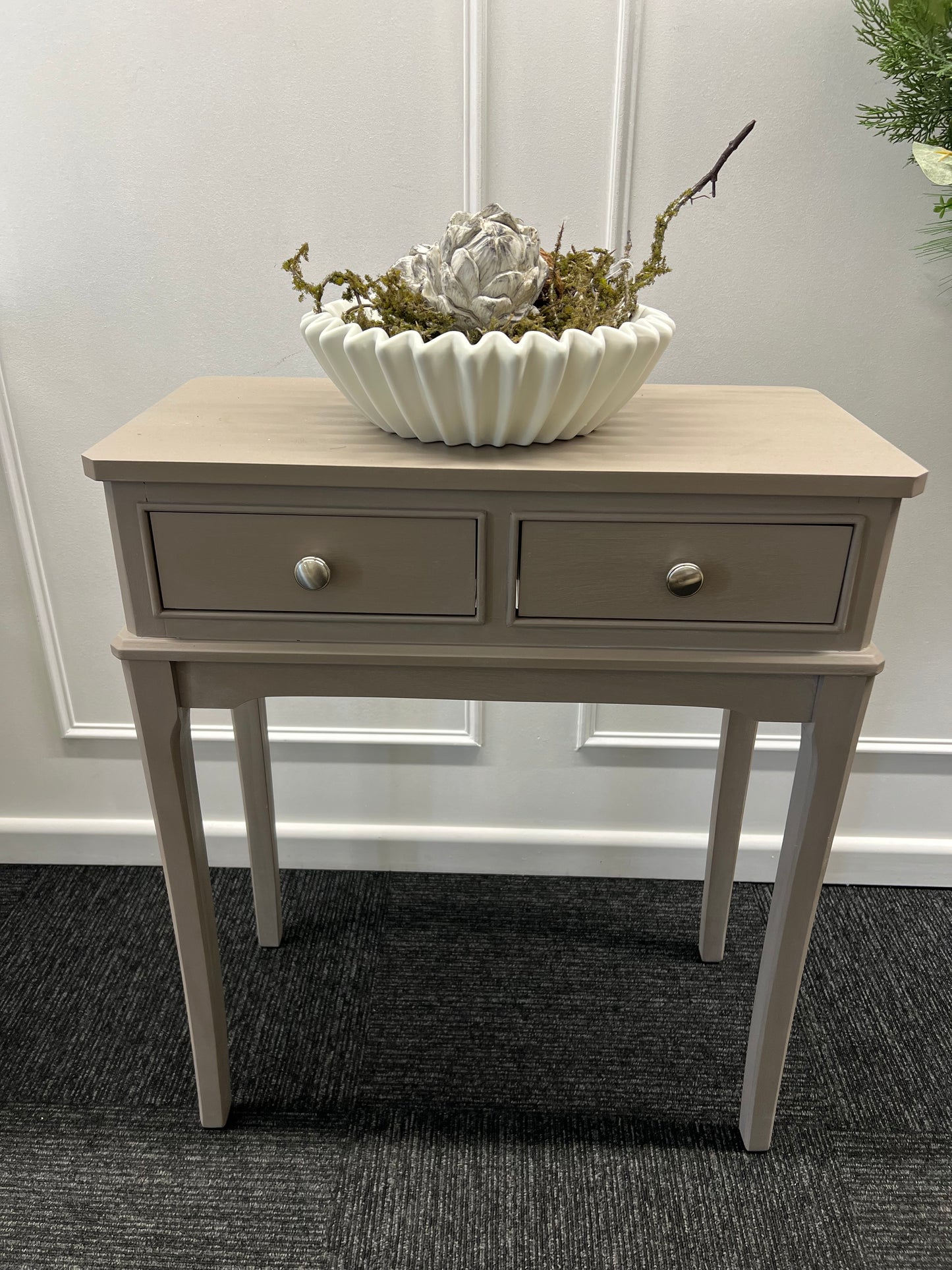 Taupe 2 Draw Console Table
