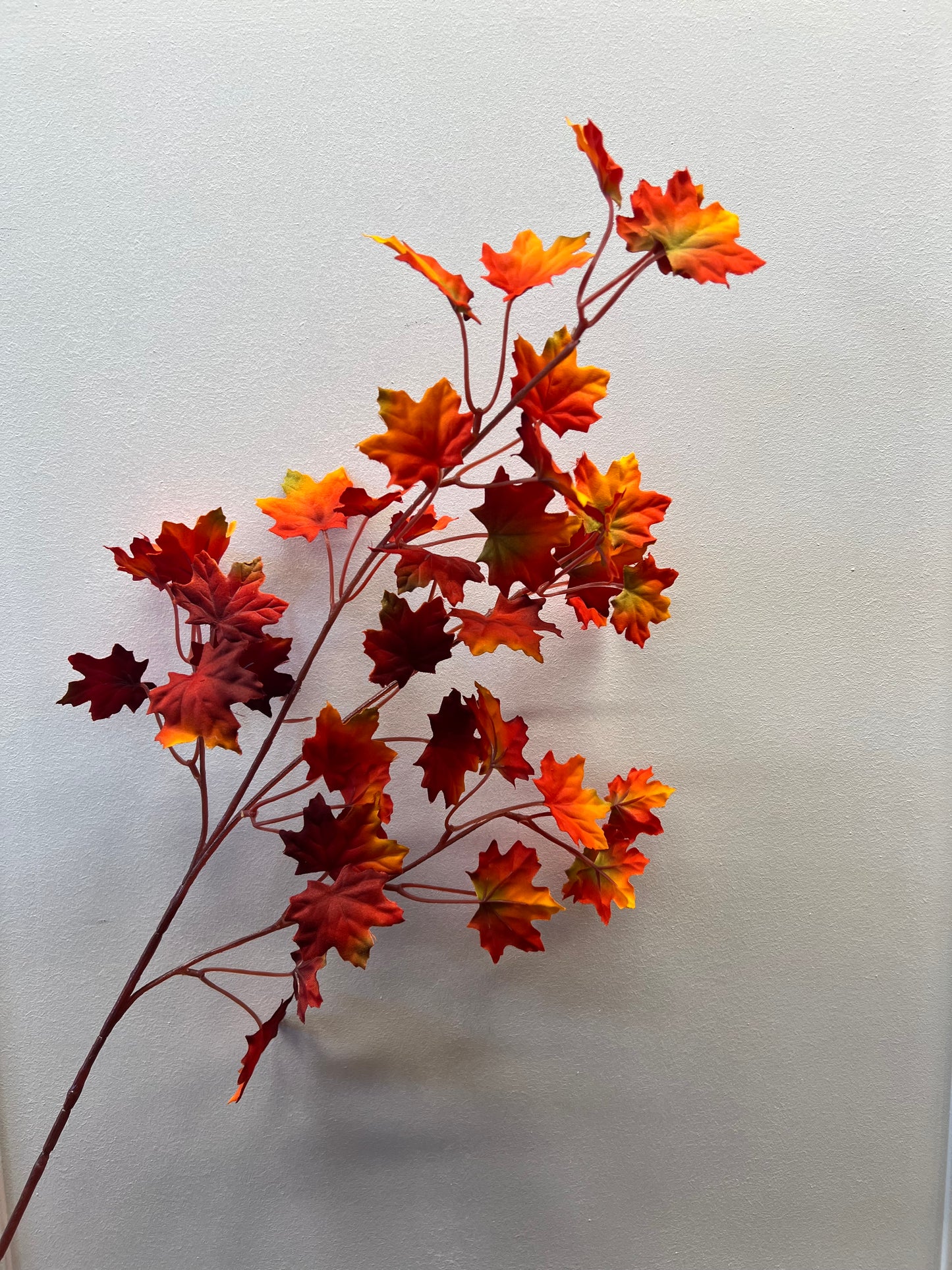 80cm Autumn Maple Leaf Spray Orange/Red