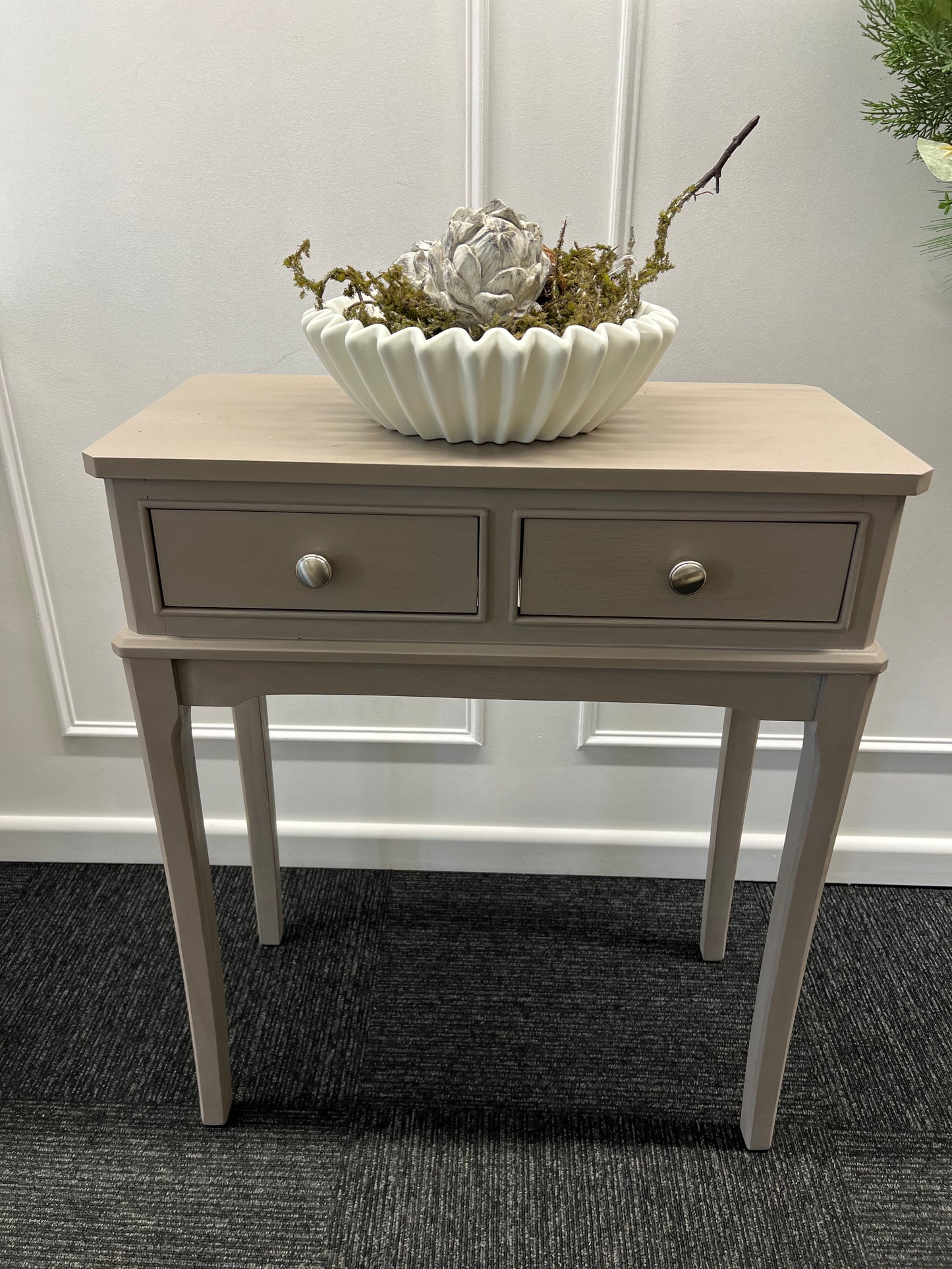Taupe 2 Draw Console Table