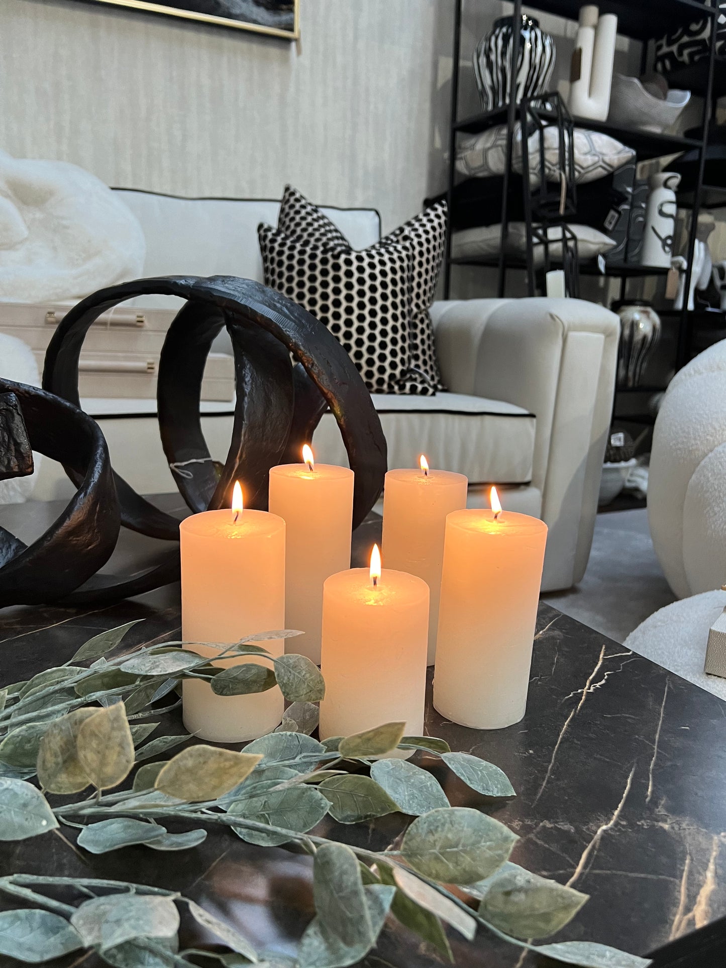 Set of 5 White Candles