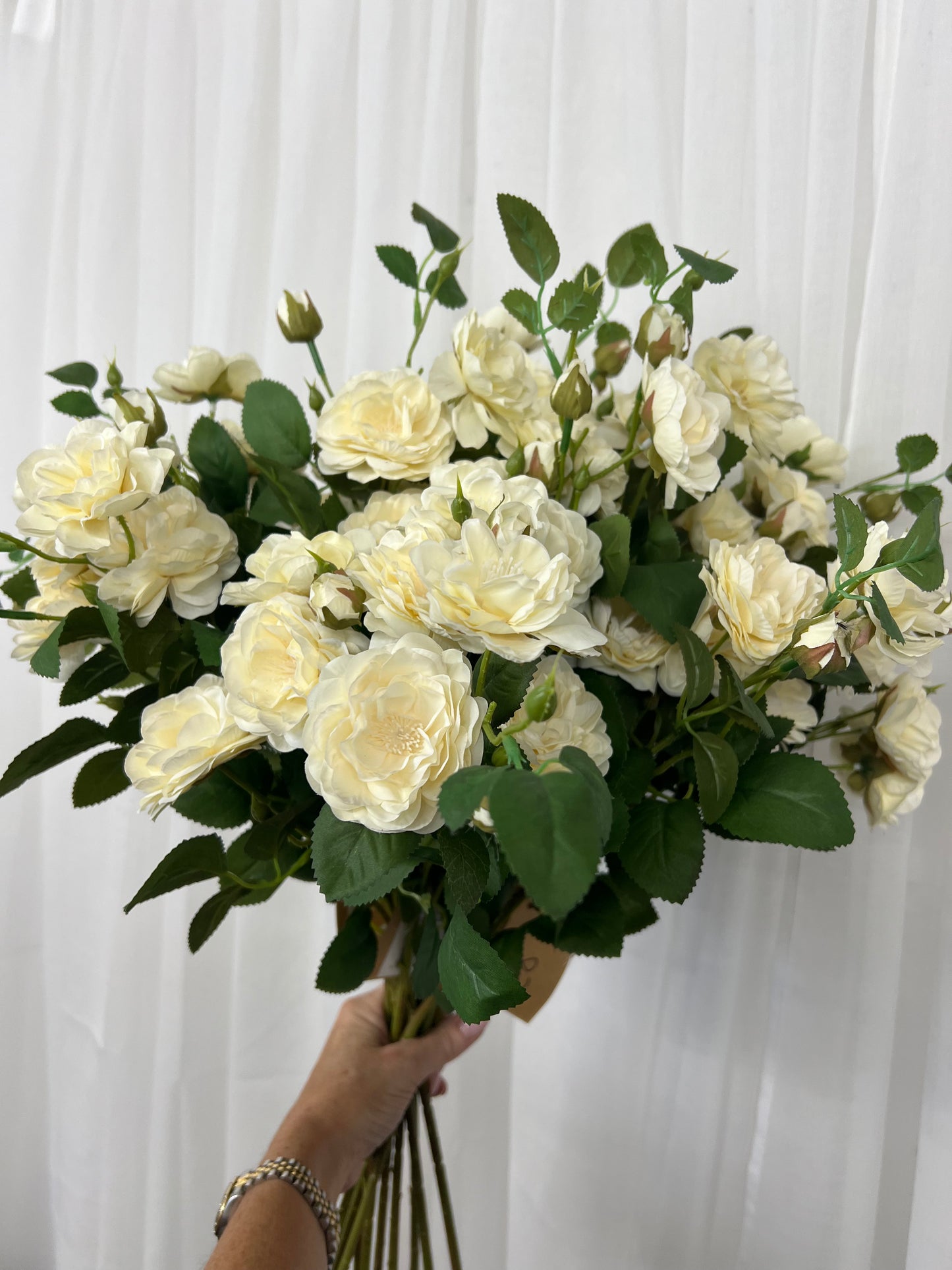 Soft White Cottage Rose Stem