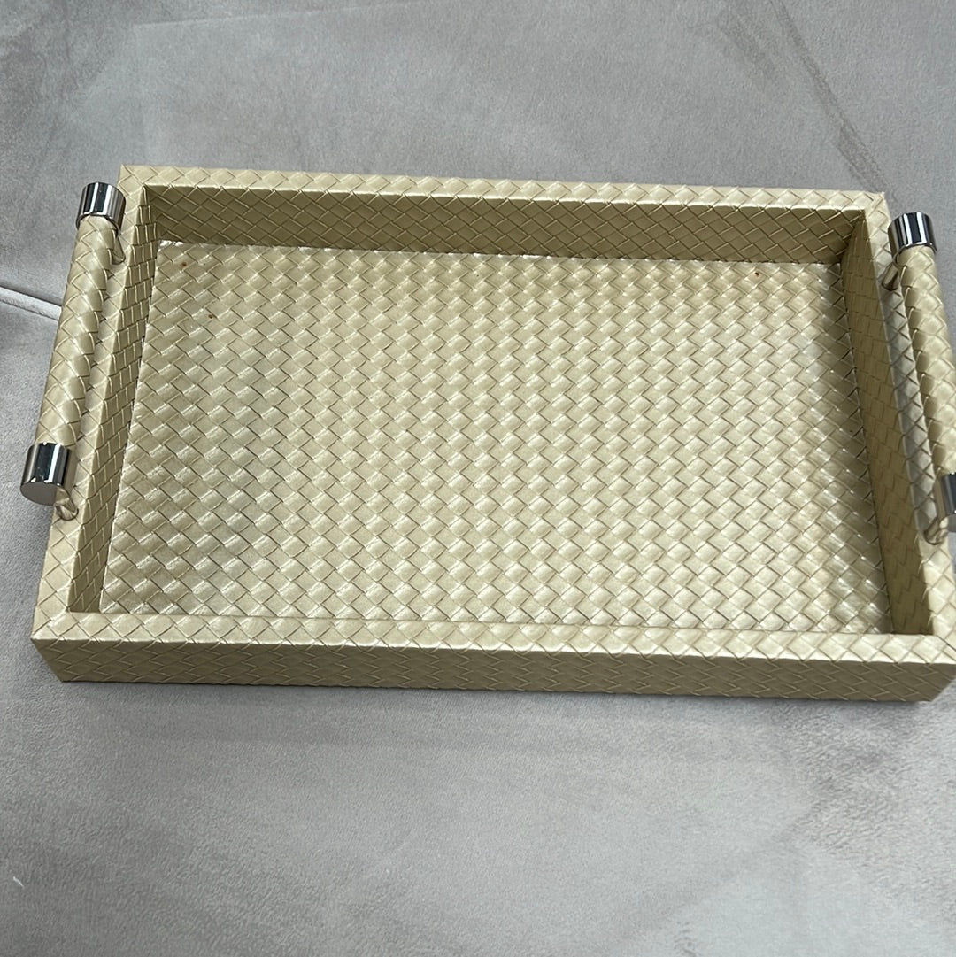 Gold Faux Leather Tray