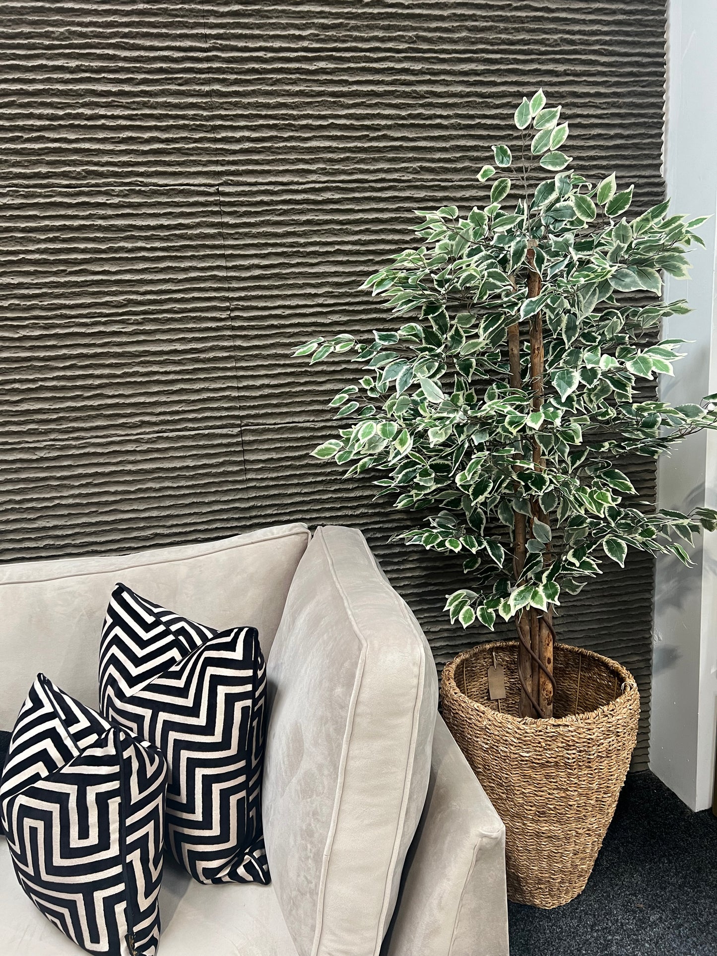 Variegated Green Artificial Fiscus Tree - 6ft