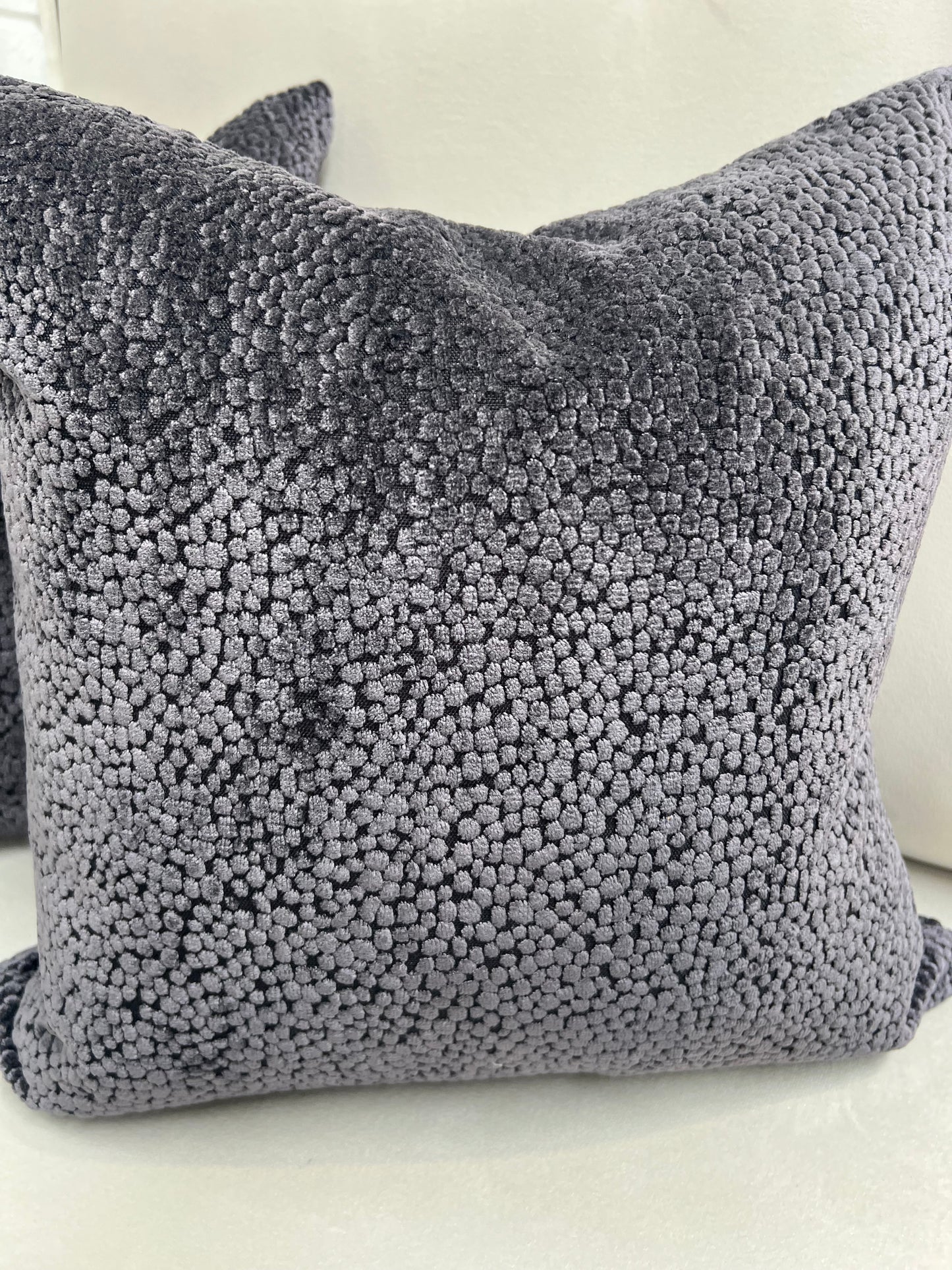 Black Bingham Velvet Cushion 16"