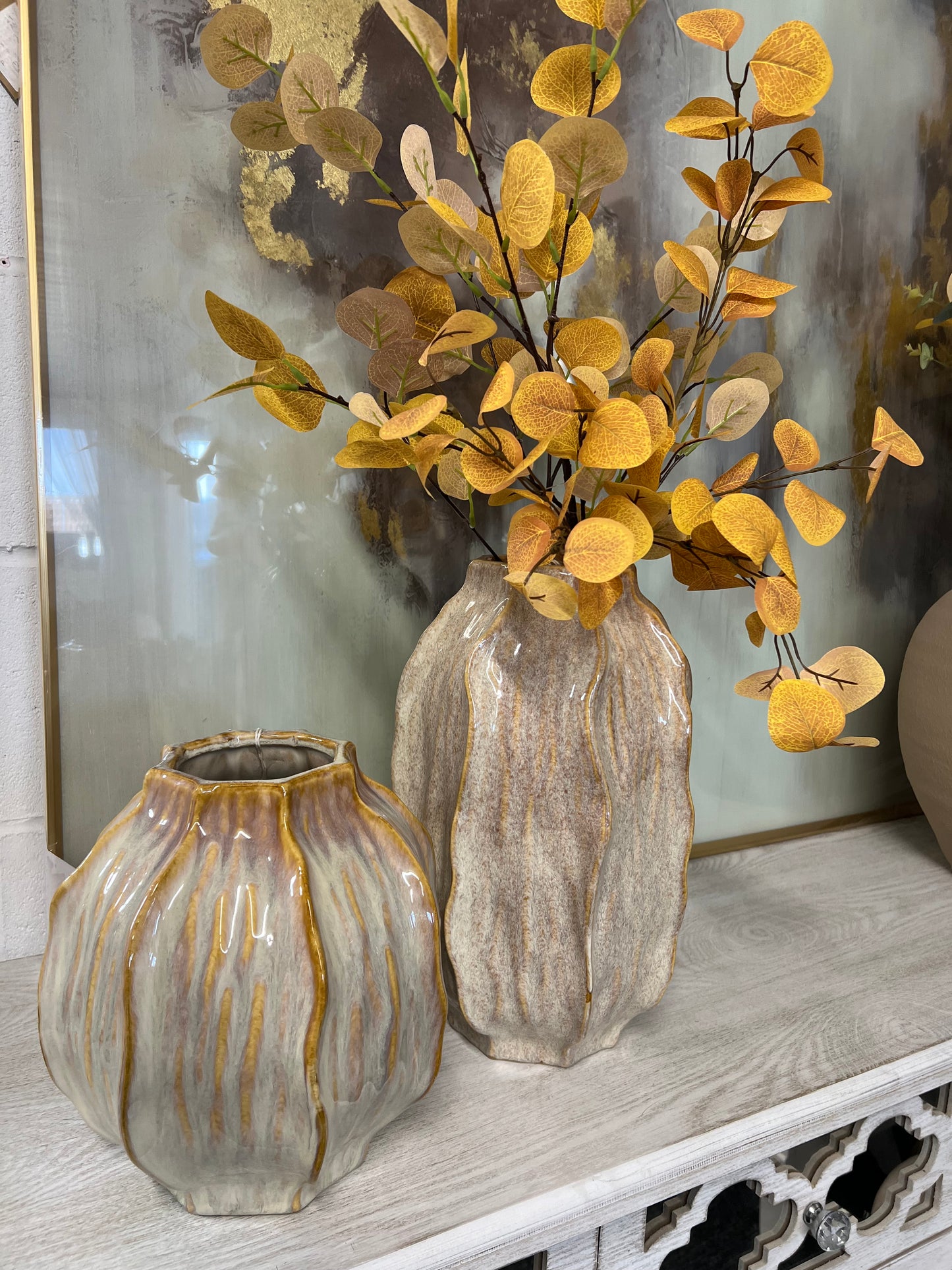 Sabbia Collection Squat Seed Pod Vase