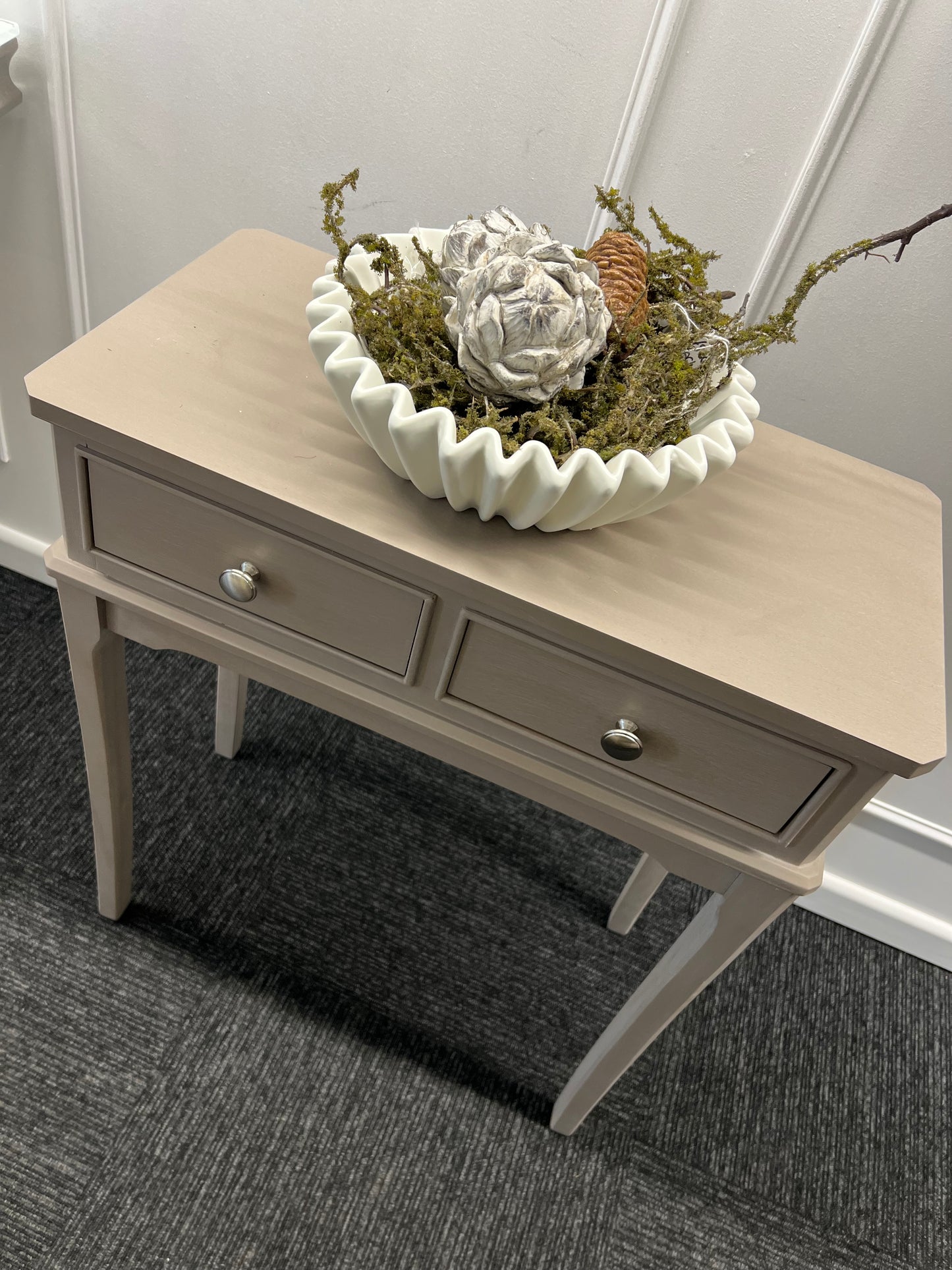 Taupe 2 Draw Console Table
