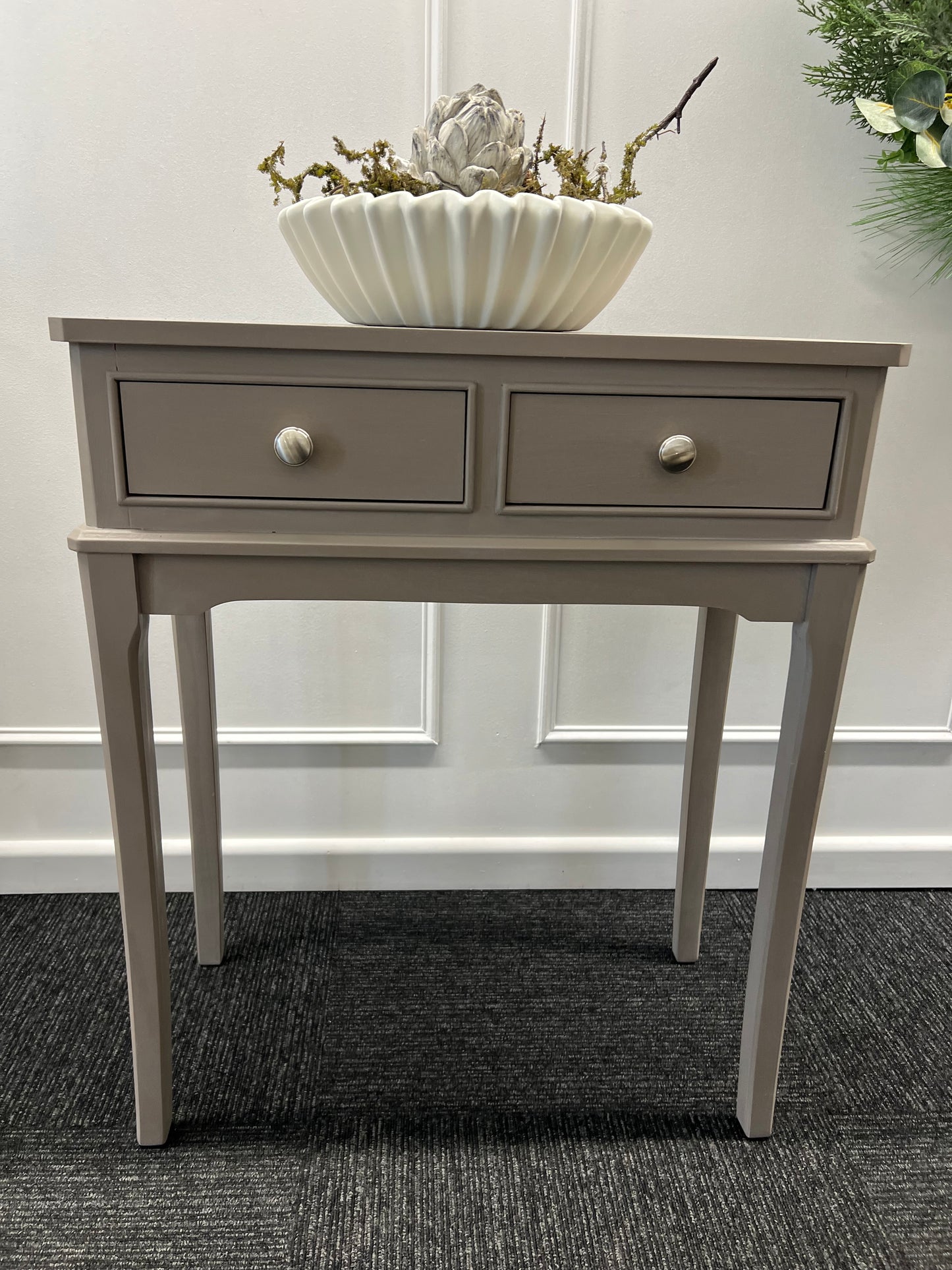 Taupe 2 Draw Console Table