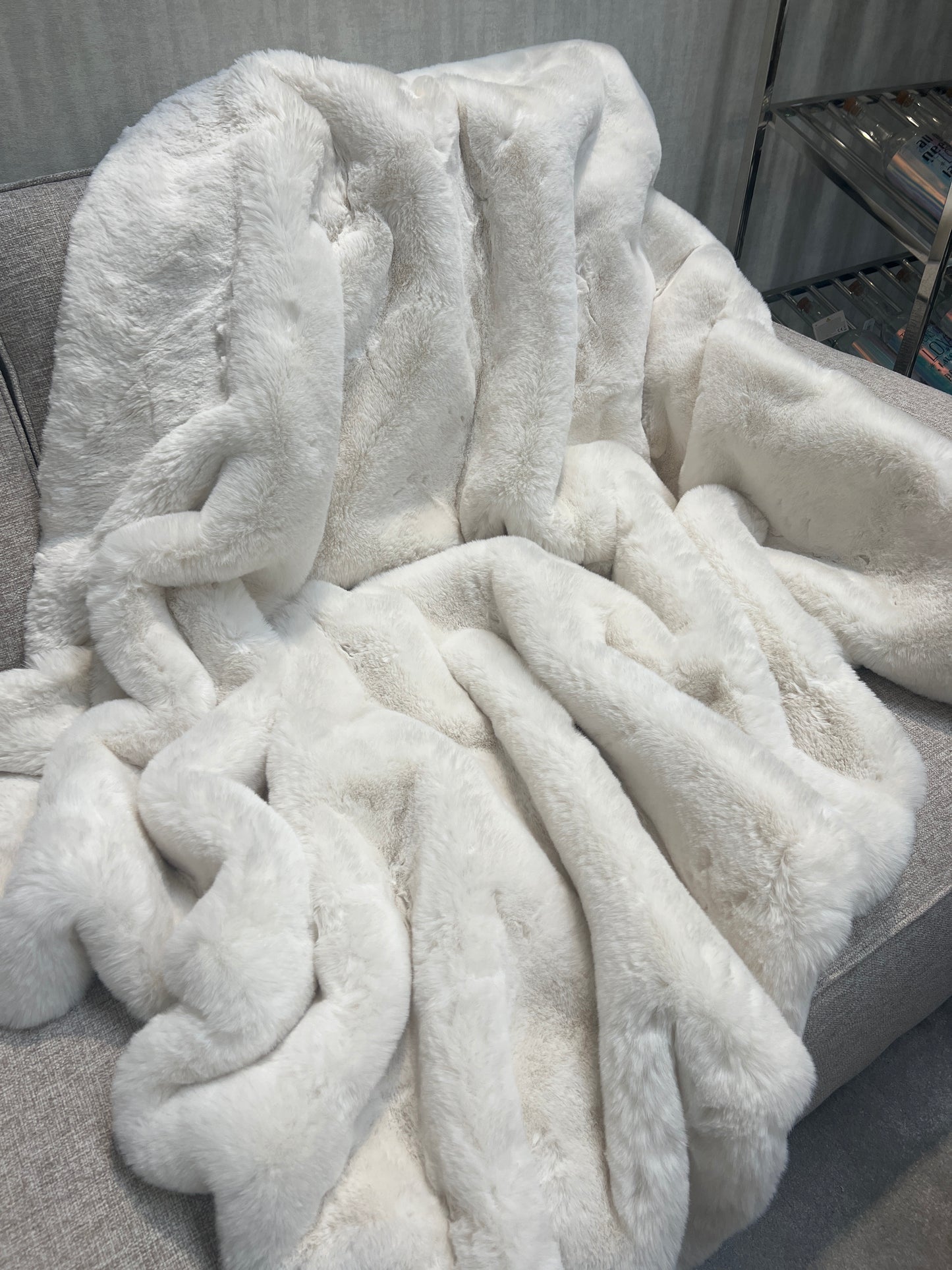 Extra Thick Faux Fur Cream Throw