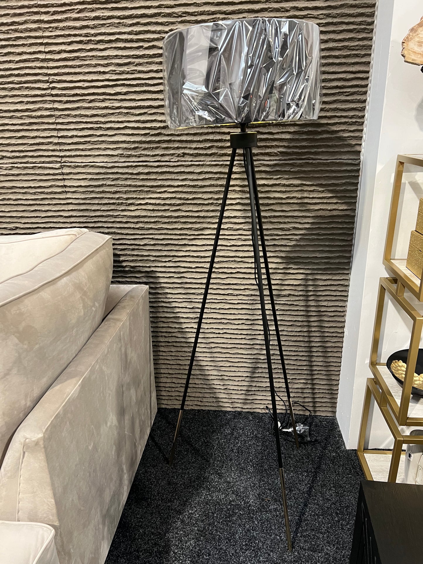 Black and Gold Tripod Lamp