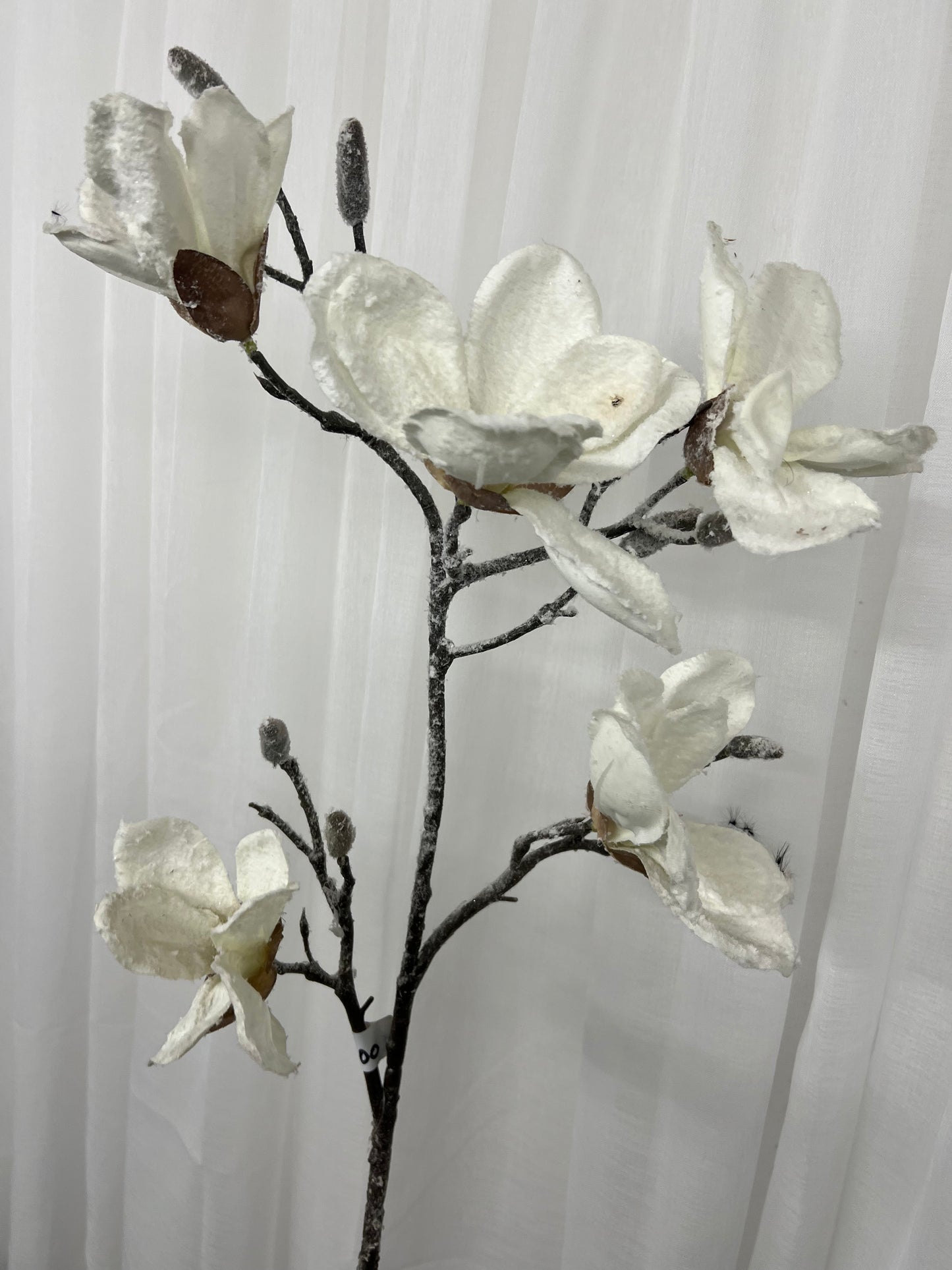White Real Touch Frosted Magnolia Spray