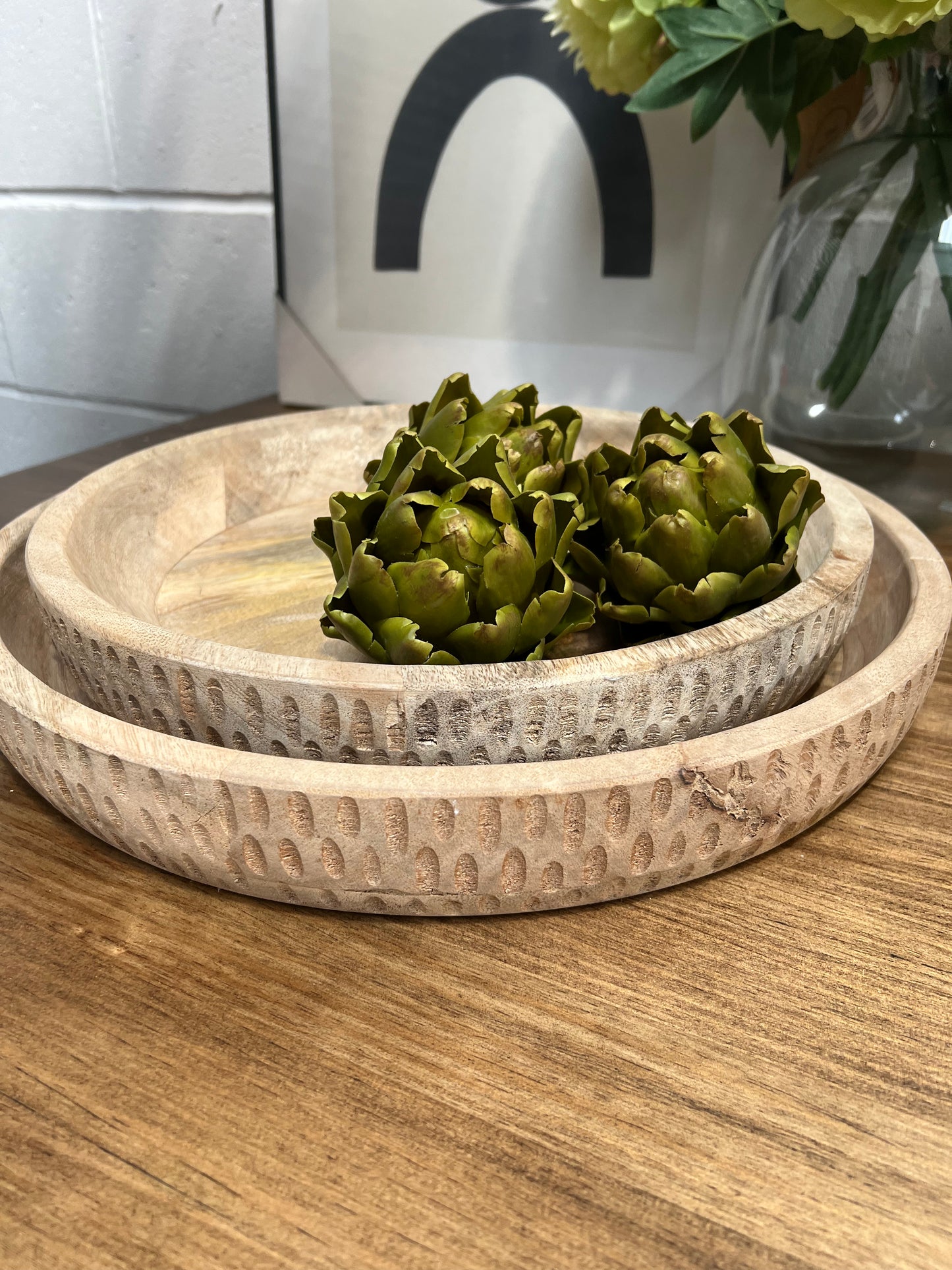 Set of 2 Wooden Bowls