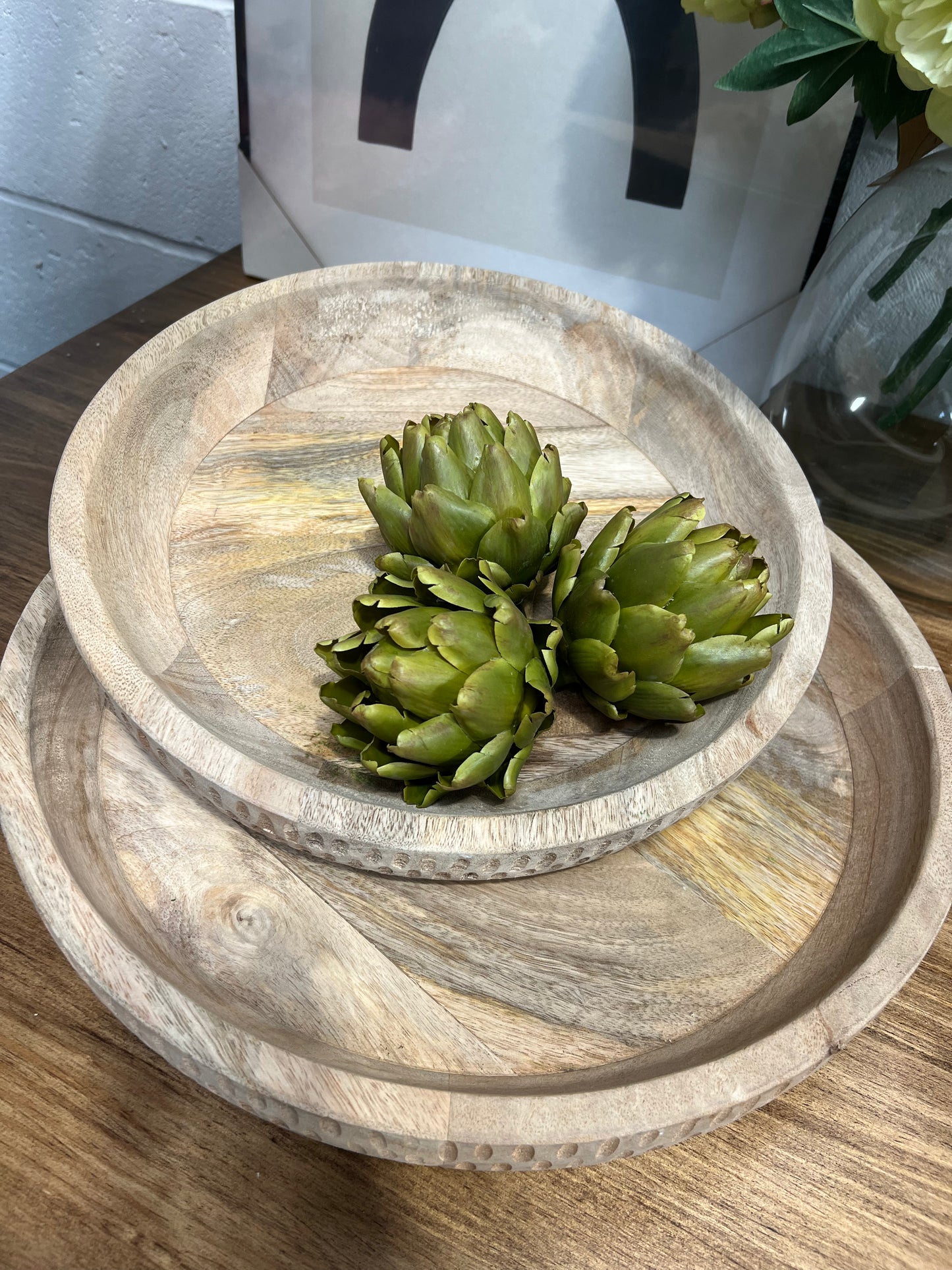 Set of 2 Wooden Bowls