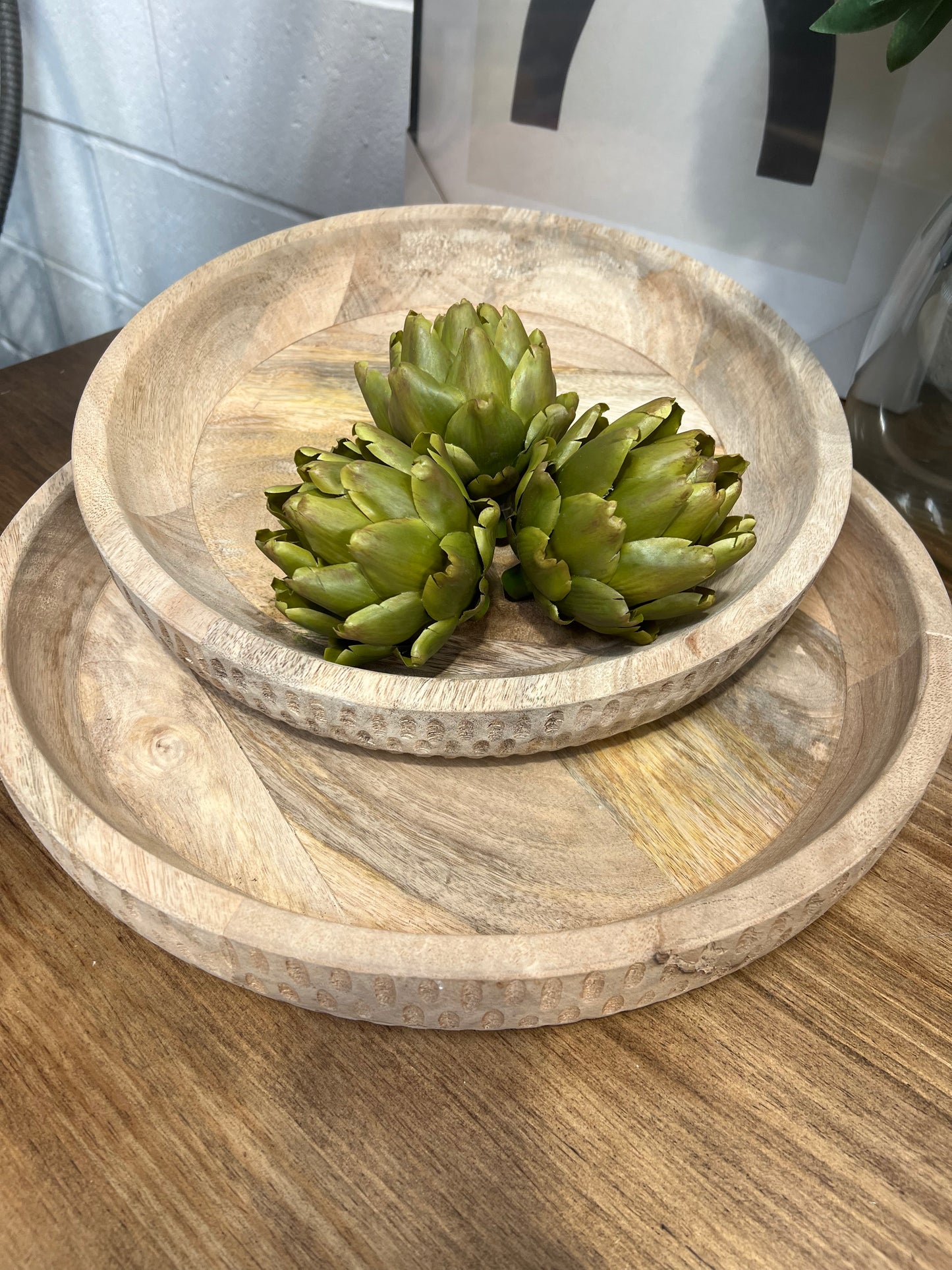 Set of 2 Wooden Bowls