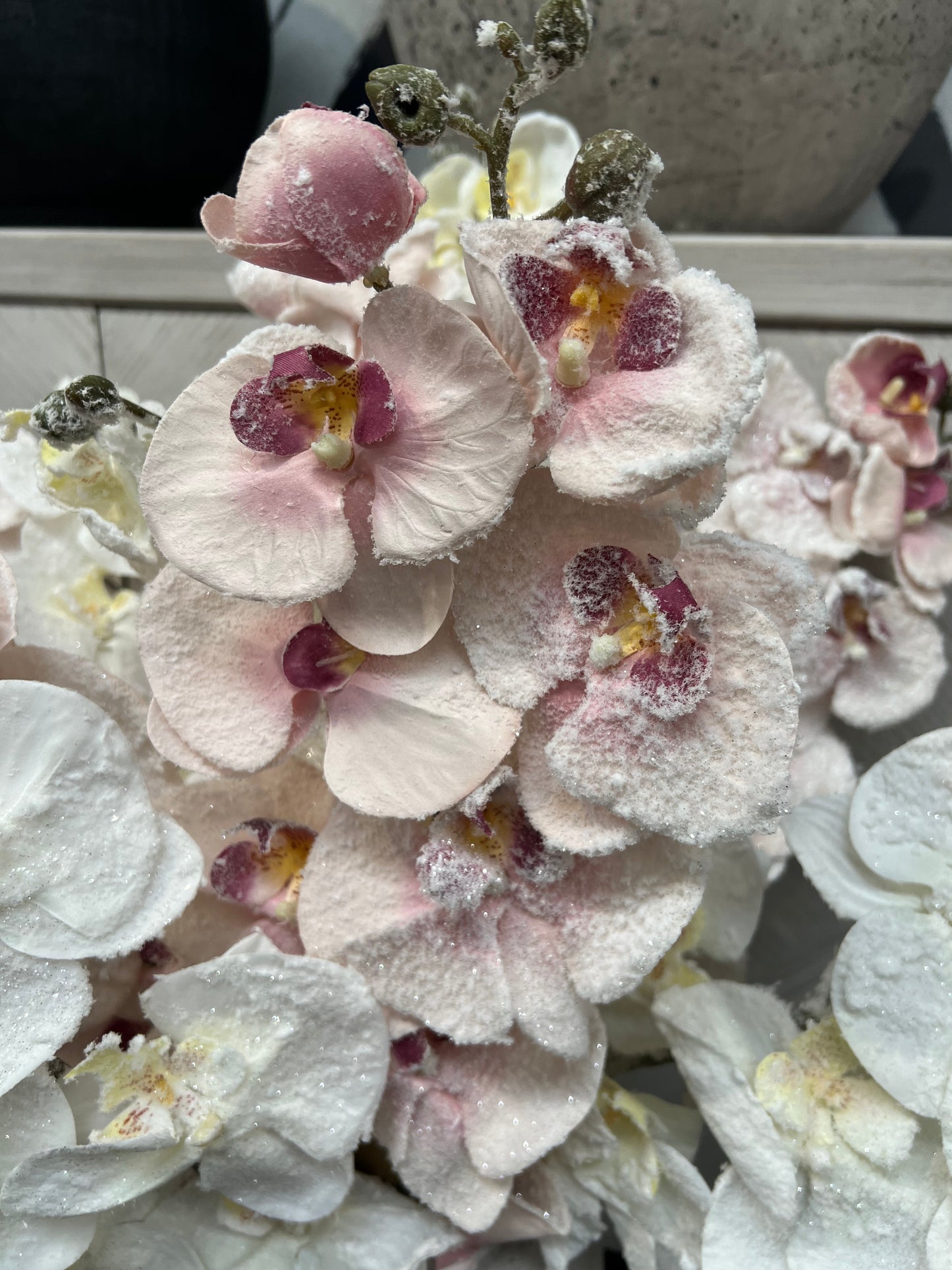 Pink Orchid Artificial Fiori 100cm Spray