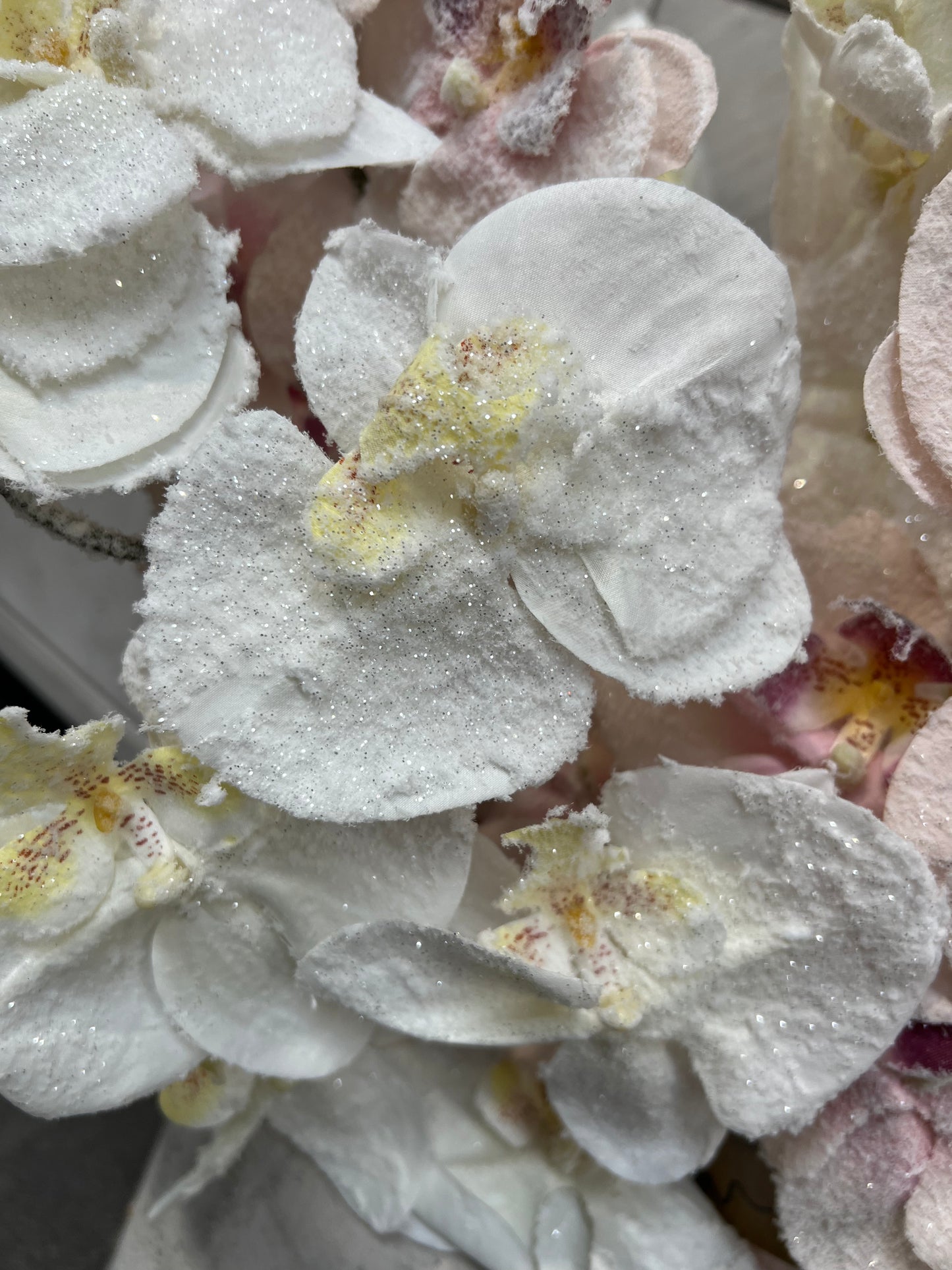 White Orchid Artificial Fiori 100cm Spray