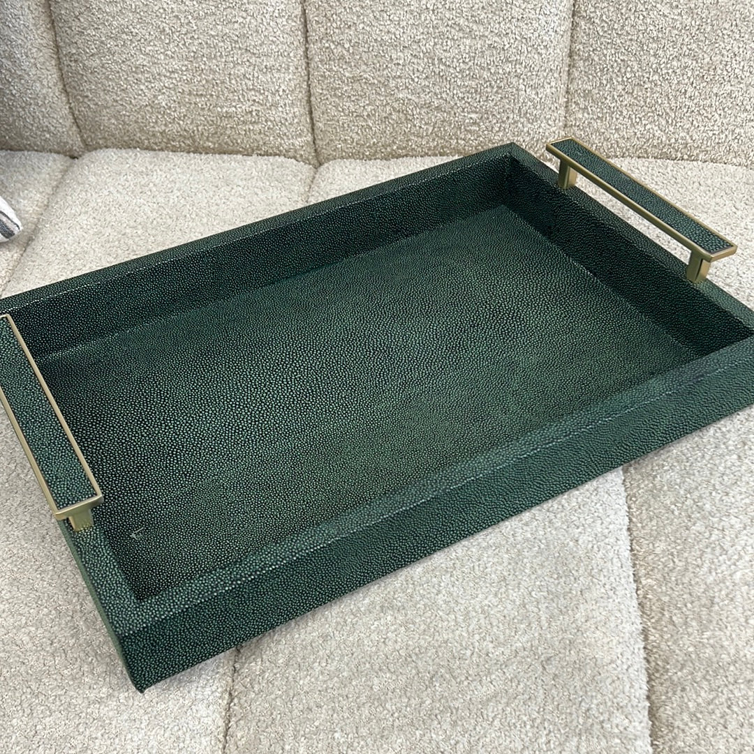 Aprilla Green Faux Leather Tray