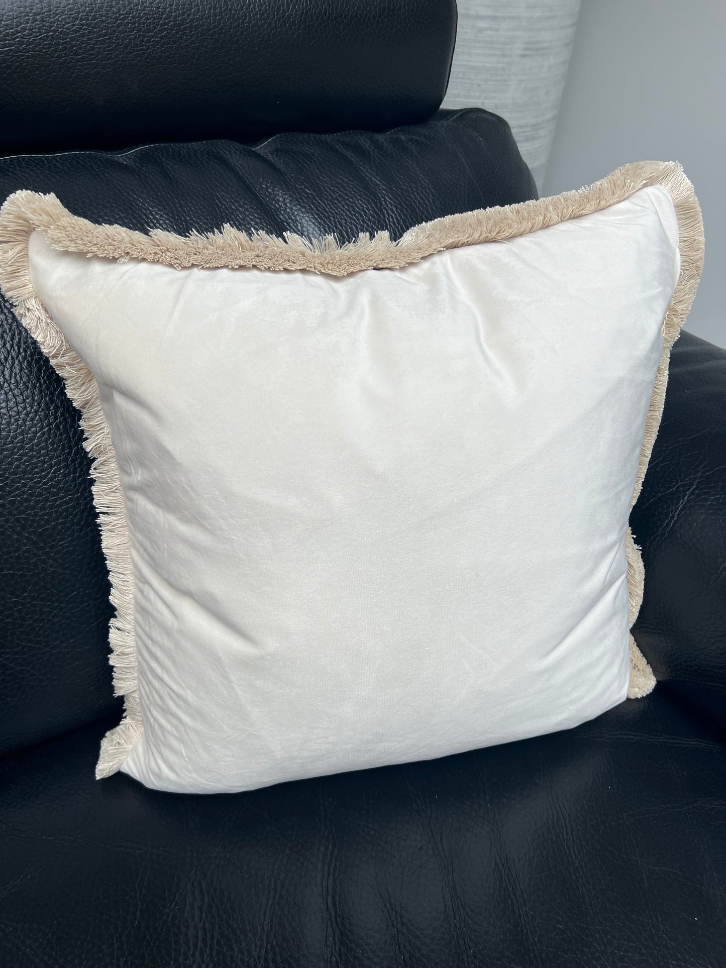 Ivory Fringed Cushion