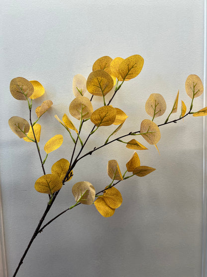 70cm Eucalyptus Spray Yellow/Orange