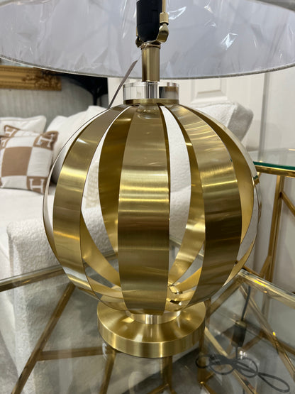 Gold Metal Lamp with White Shade