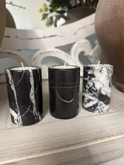 Marble Pillar Tea Light Set