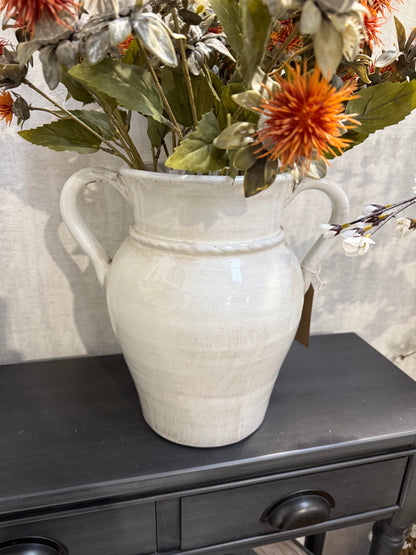 Cream Dist Ceramic Vase