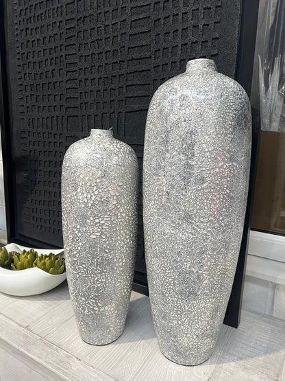 Glazed Grey & White Speckled Vase