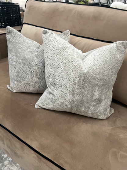 Taupe Bingham Velvet Cushion 16"