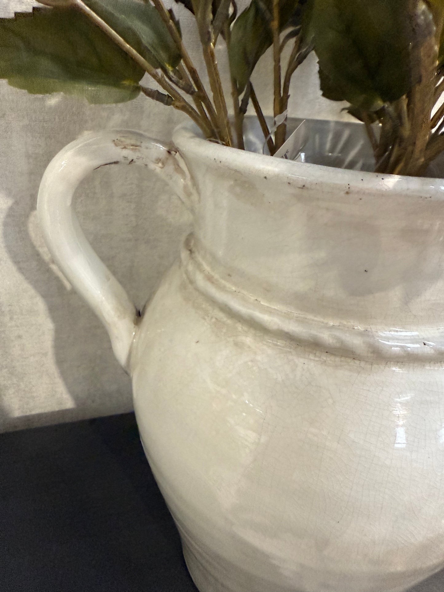 Cream Dist Ceramic Vase