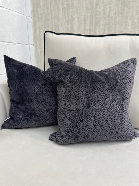 Black Bingham Velvet Cushion 16"