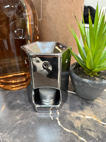 Chrome Hexagon Wax Burner
