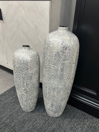 Glazed Grey & White Speckled Vase