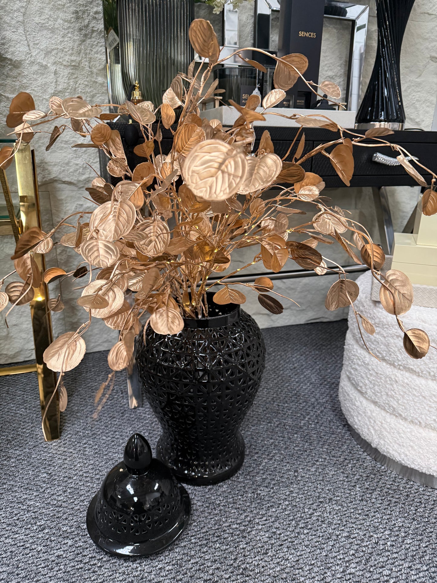 Lit Gold Leaves Branch - 2 PKTS (includes 2 branches in each box)