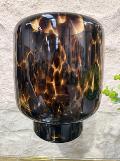 Glass Leopard Vase
