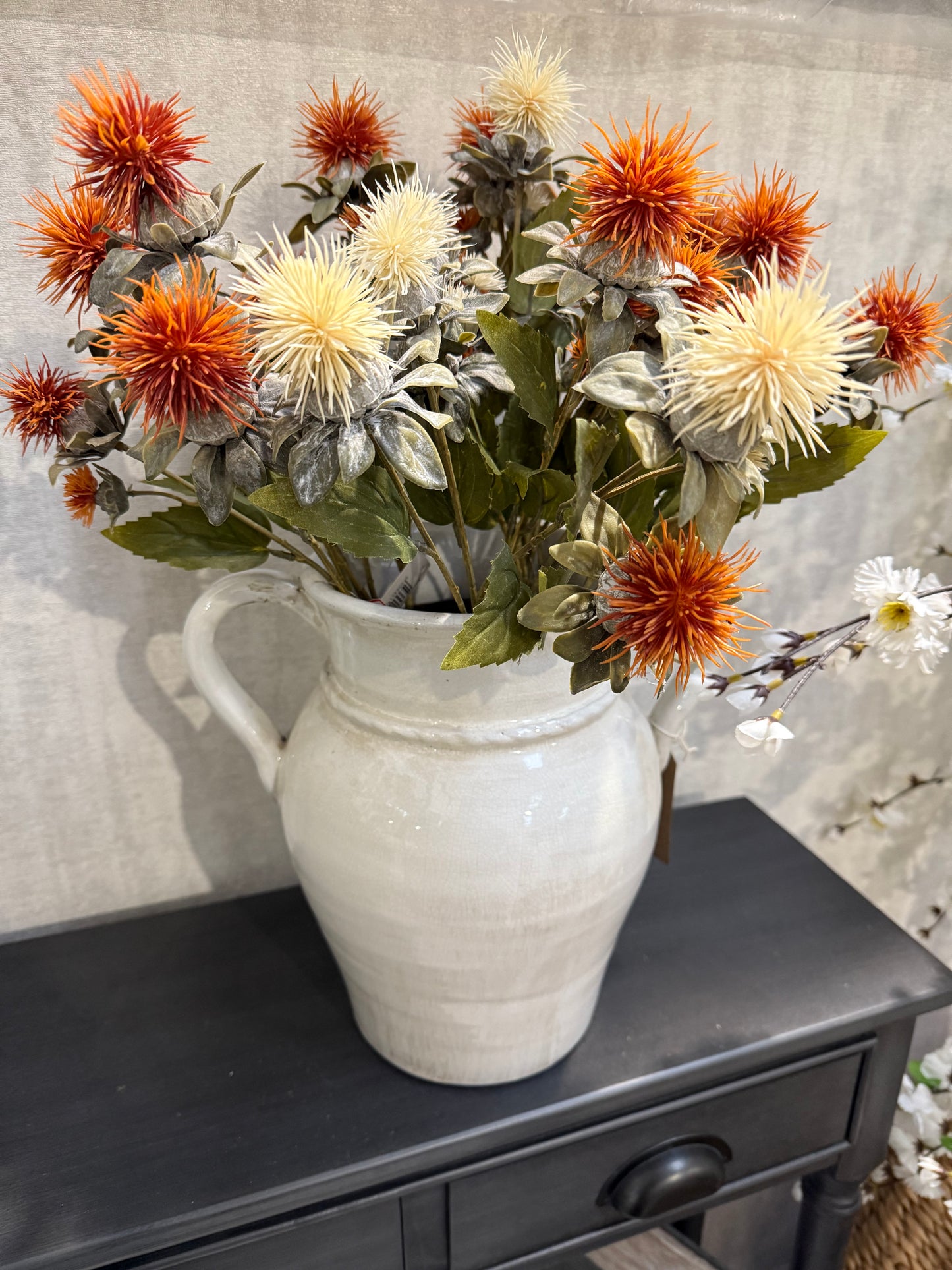 Cream Dist Ceramic Vase